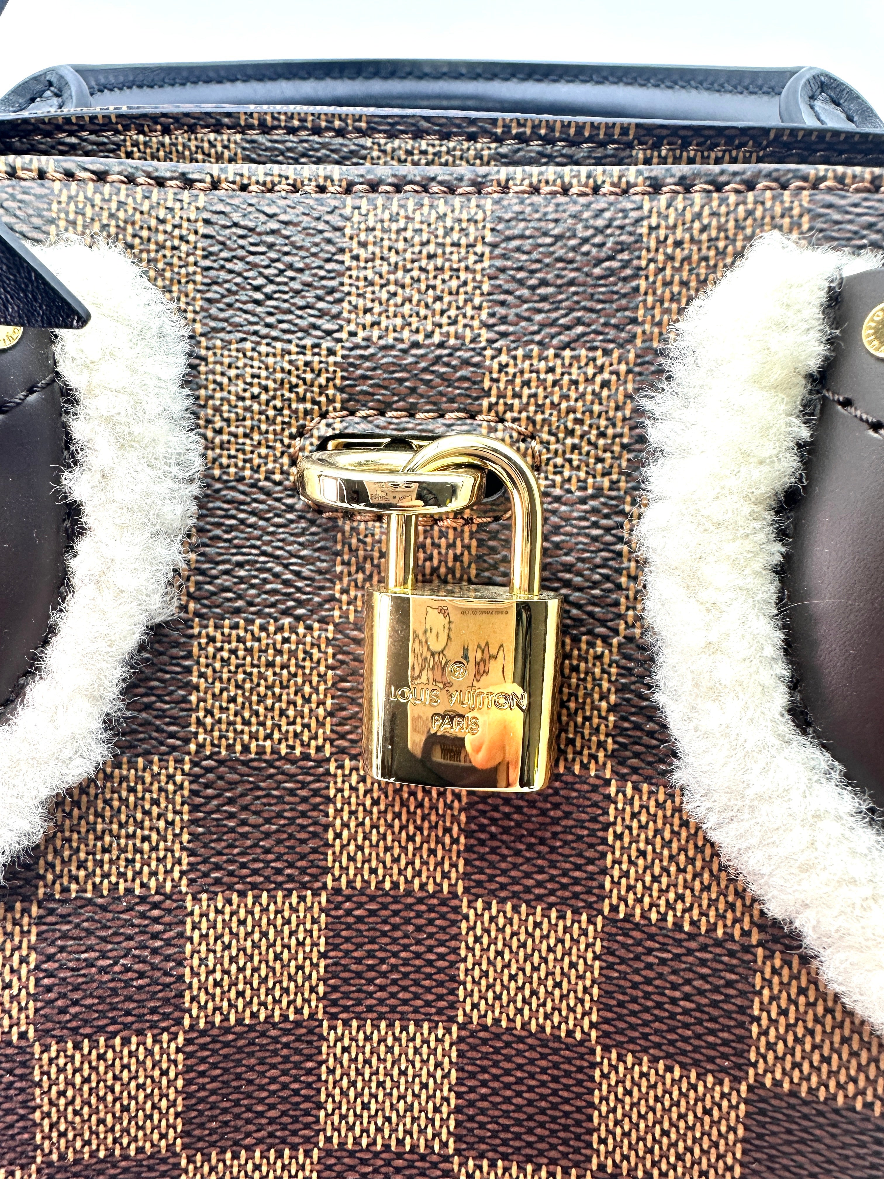 Louis Vuitton Normandy Shearling Brown Damier Ebene Handle Bag LV1854