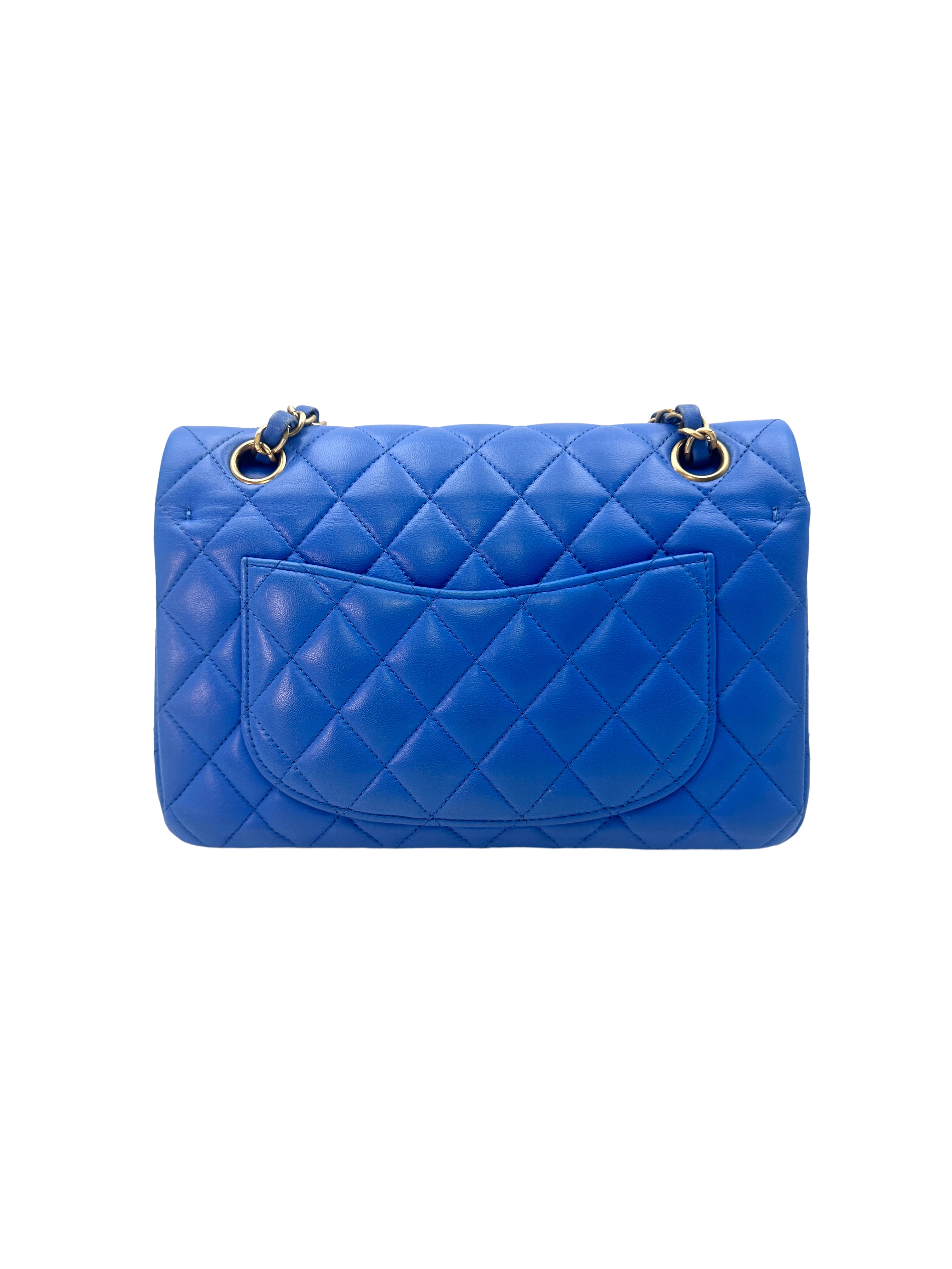 Chanel Classic Flap Blue Caviar Leather Small Size Chain Flap Bag With Gold Buckle(27***85) CC1369