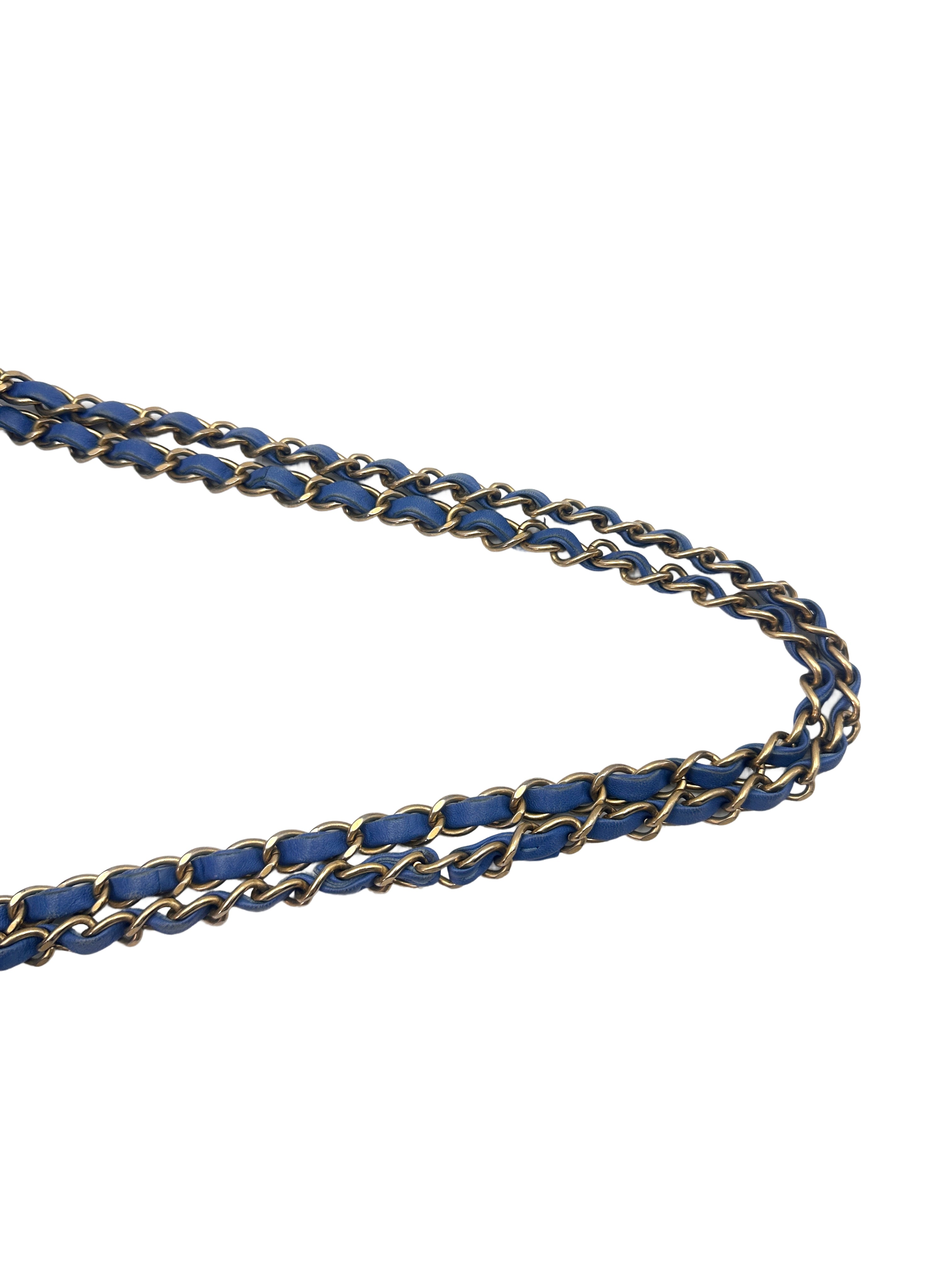 Chanel Classic Flap Blue Caviar Leather Small Size Chain Flap Bag With Gold Buckle(27***85) CC1369