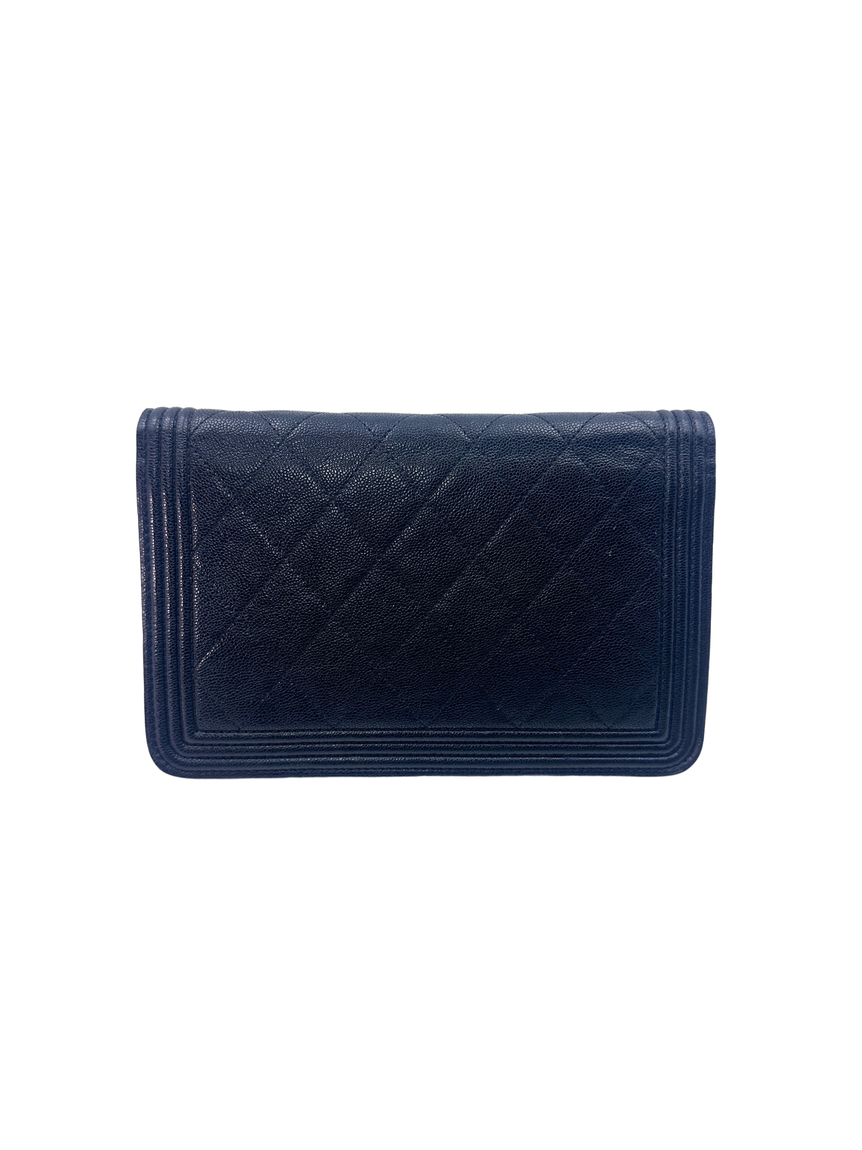 Chanel Dark Blue Quilted Calfskin Wallet On Chain With Gold Hardware(27***82) G039
