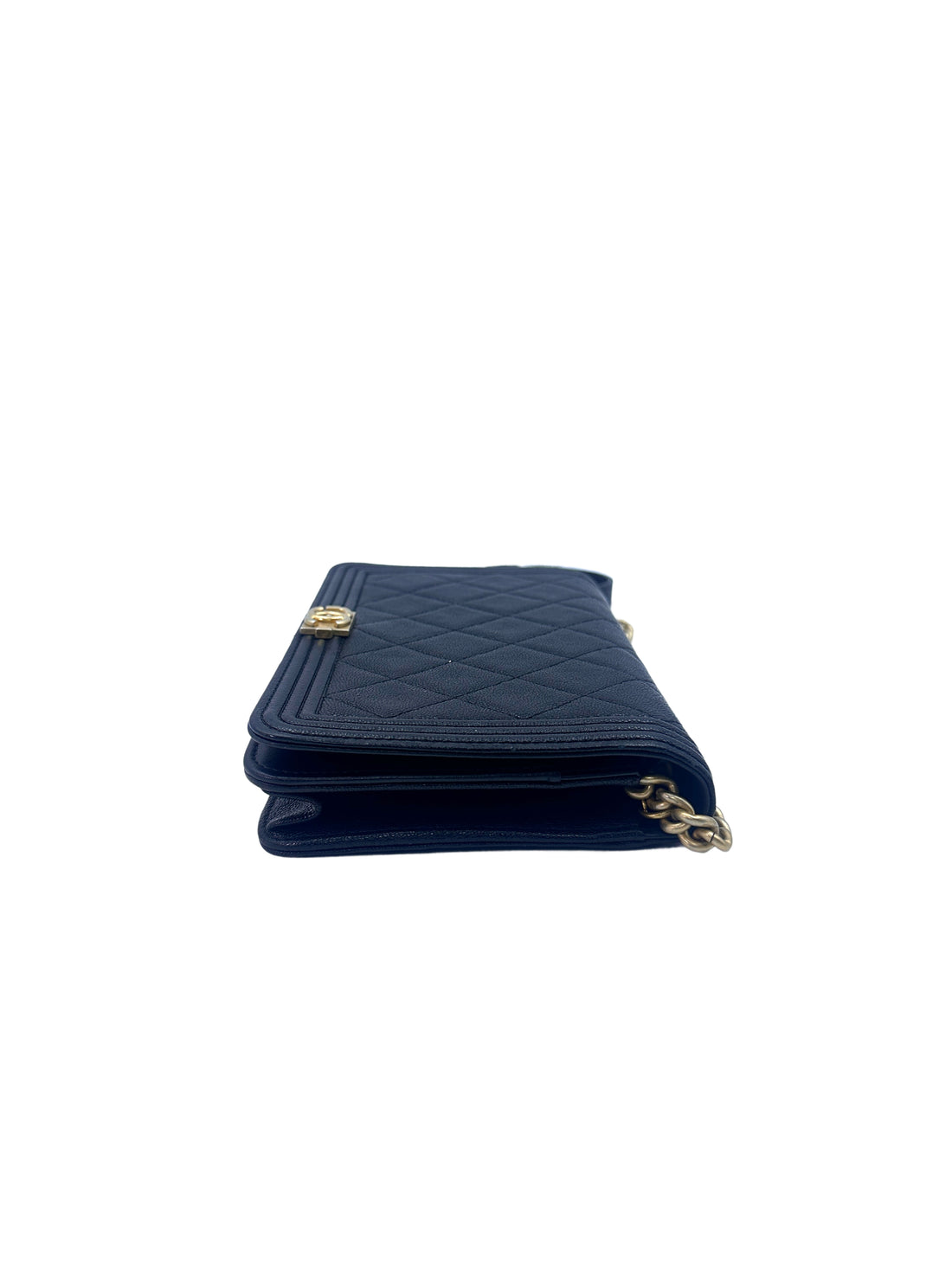 Chanel Dark Blue Quilted Calfskin Wallet On Chain With Gold Hardware(27***82) G039