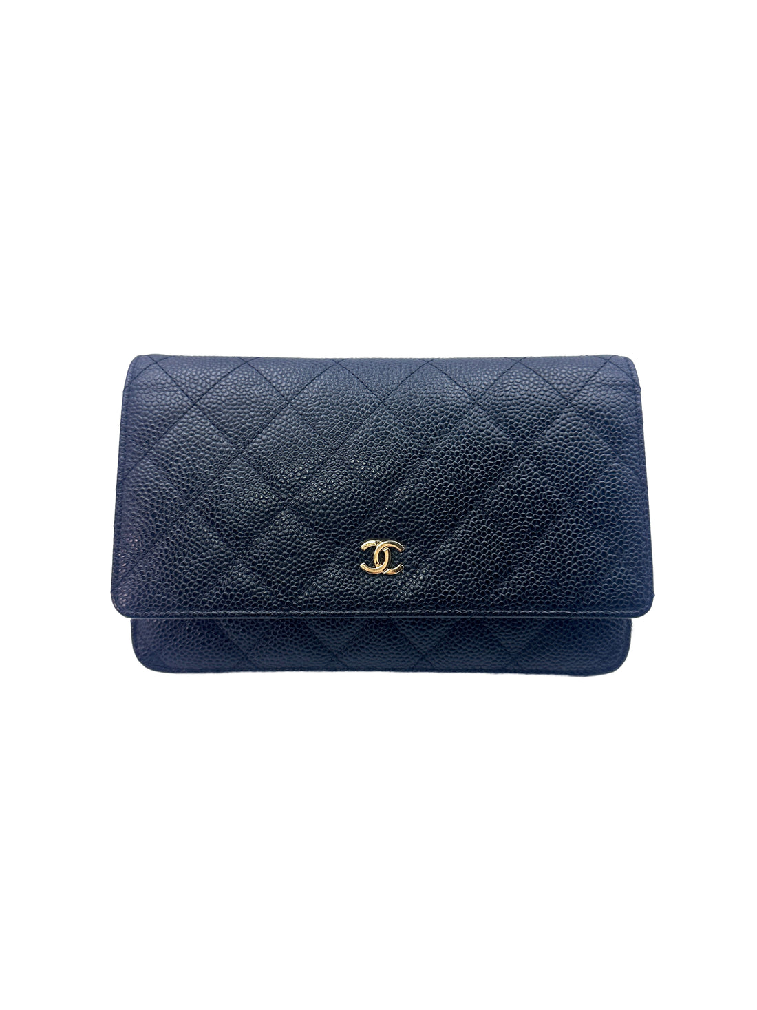 Chanel Dark Blue Quilted Calfskin Wallet On Chain With Gold Hardware(18***13) G041