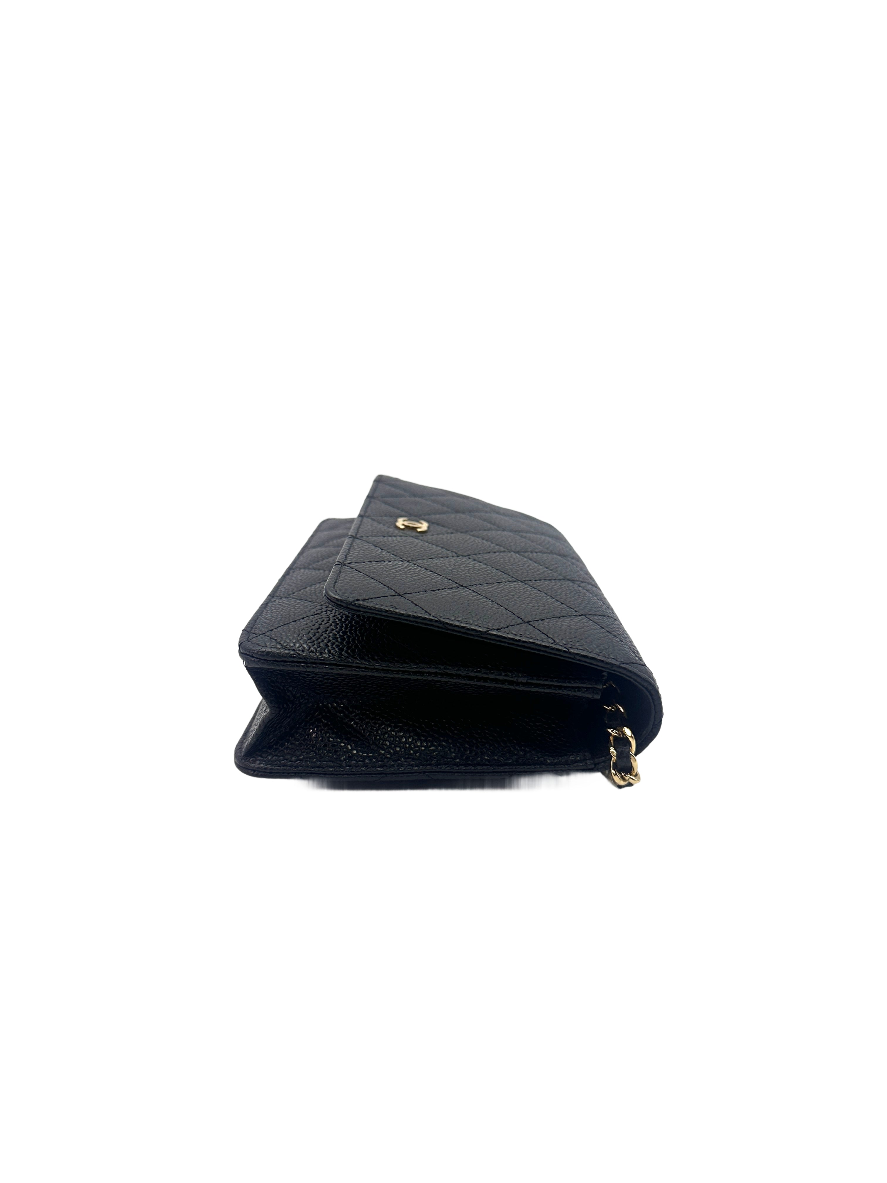 Chanel Dark Blue Quilted Calfskin Wallet On Chain With Gold Hardware(18***13) G041