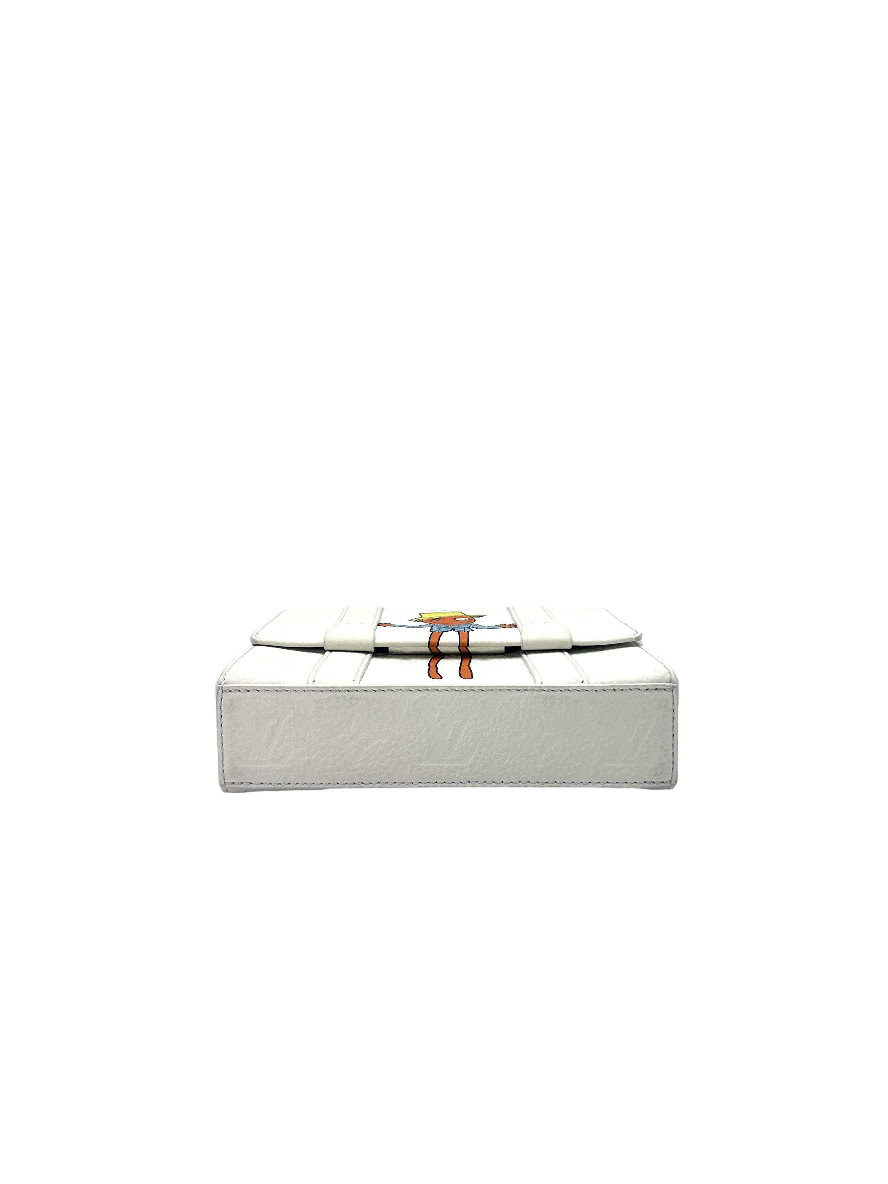 Louis Vuitton Limited Edition "Zoooom With Friends" White Monogram Calfskin Flap Soft Trunk G049