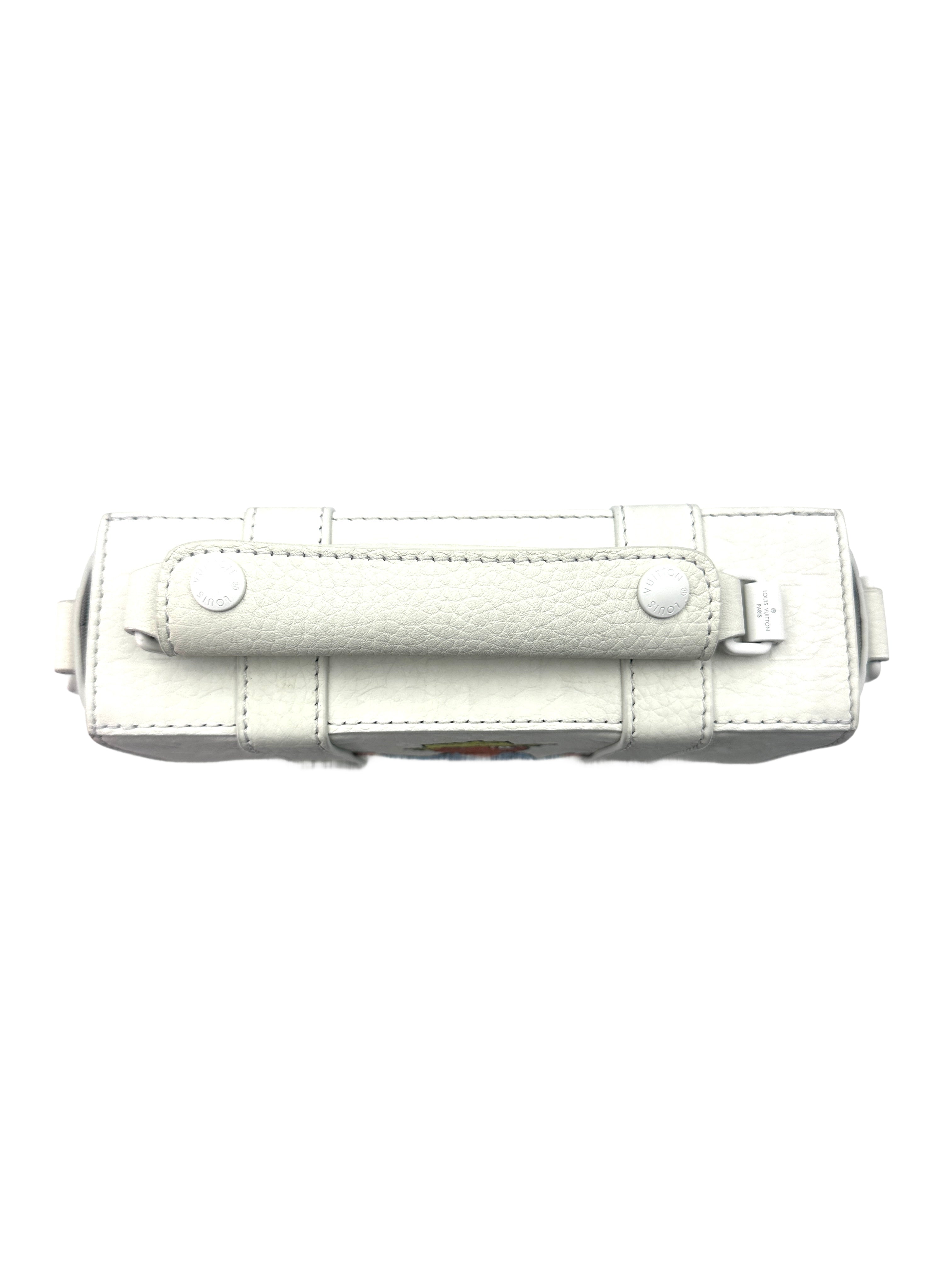 Louis Vuitton Limited Edition "Zoooom With Friends" White Monogram Calfskin Flap Soft Trunk G049