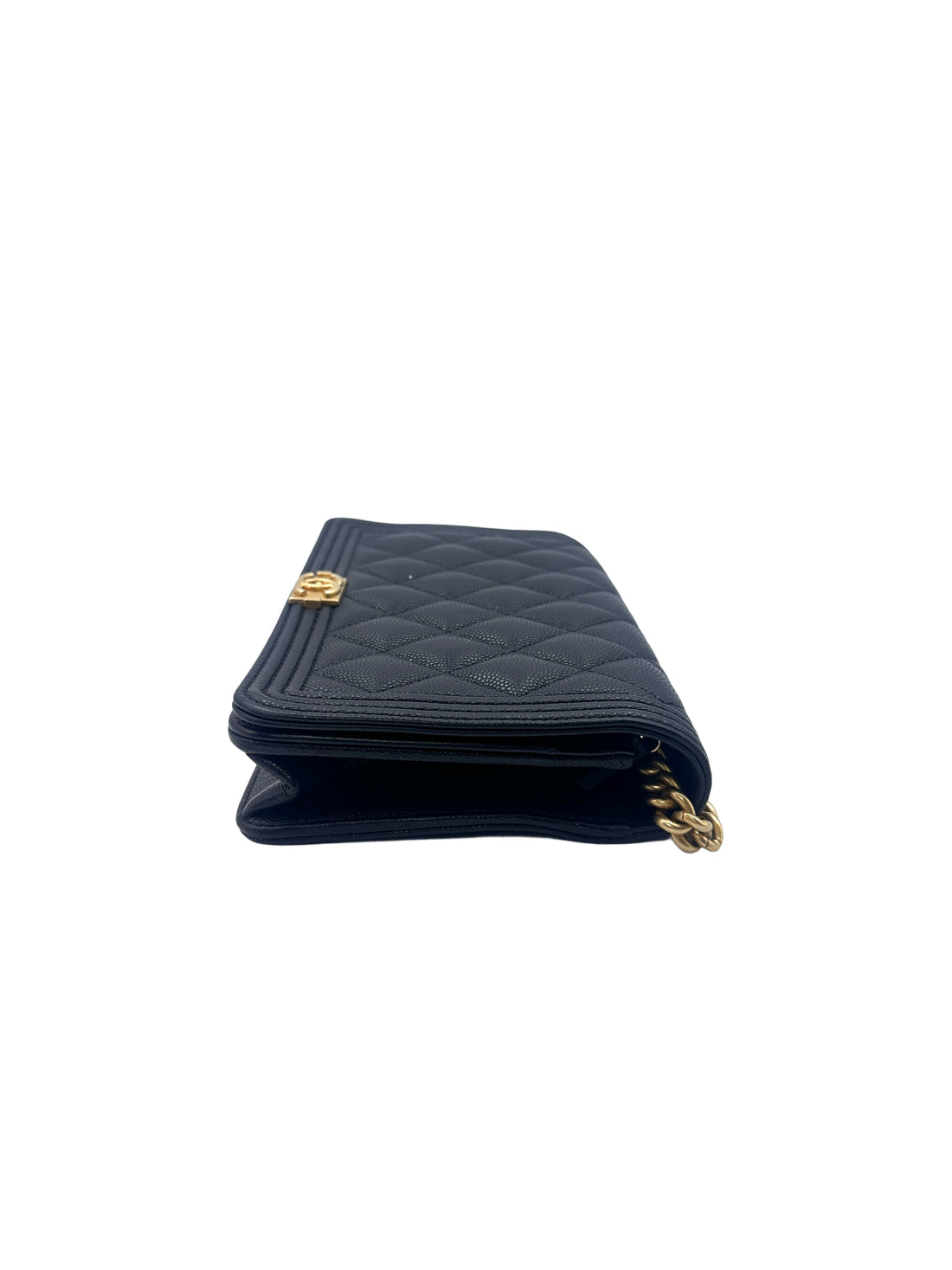 Chanel Dark Blue Quilted Calfskin Wallet On Chain With Gold Hardware(GP***41) G046