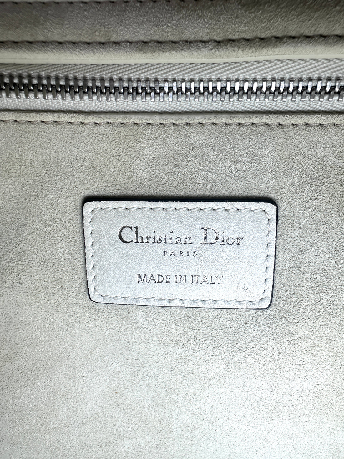 Christian Dior Lady Dior Embroidered And Beaded Lambskin Handle Bag With Silver Charms G050