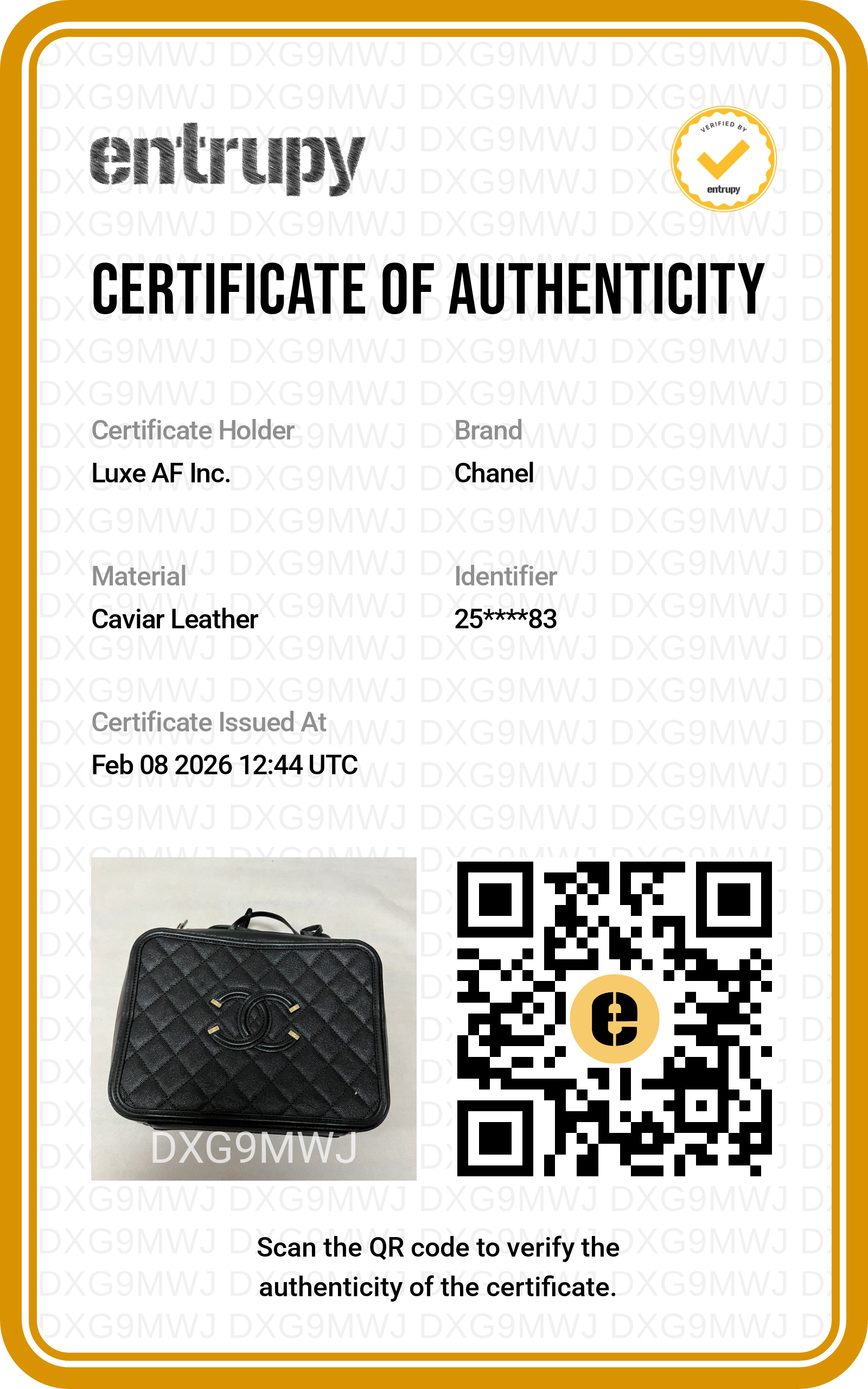 Chanel CC Filigree Black Quilted Calfskin Vanity Case(25***83) G056
