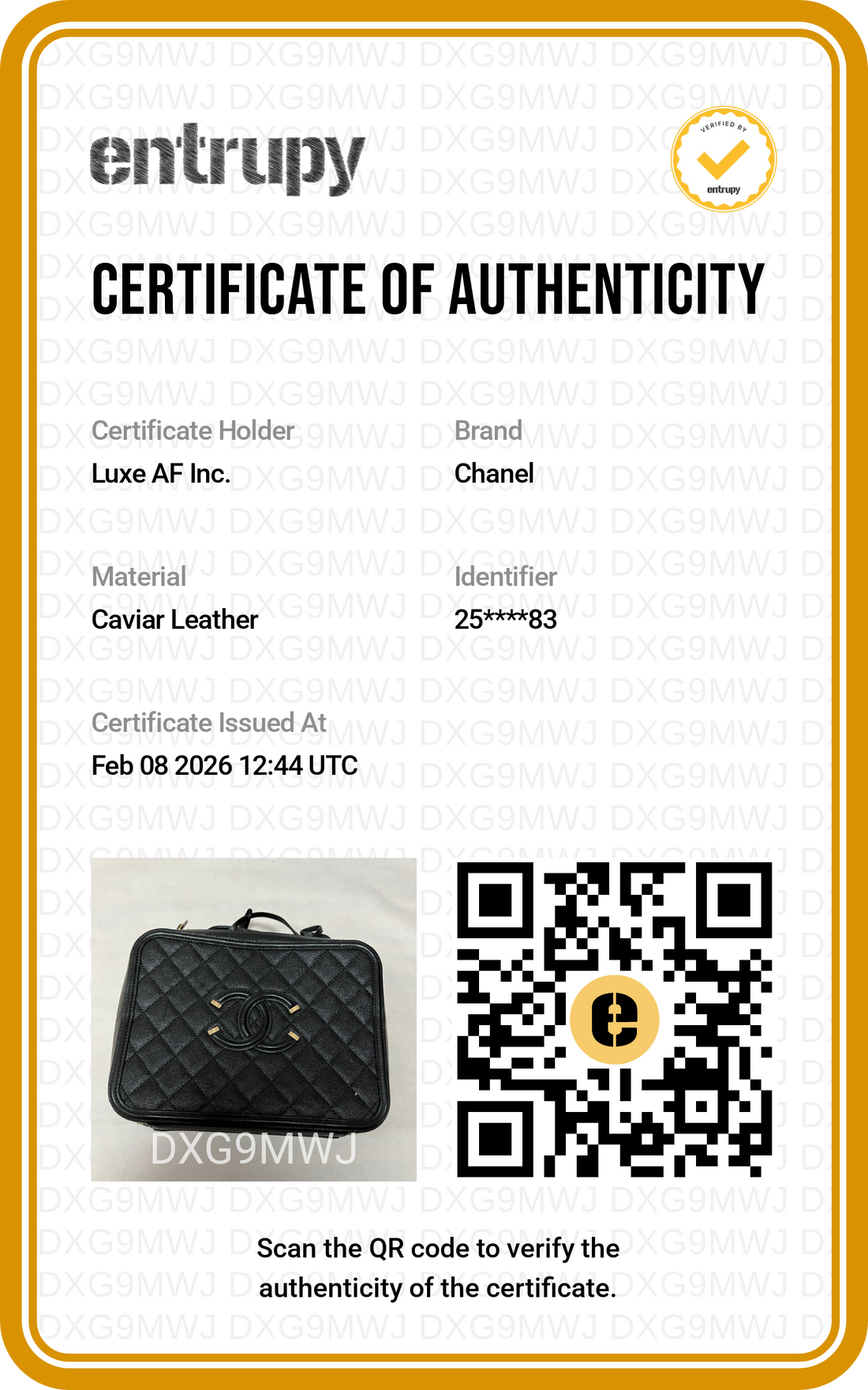 Chanel CC Filigree Black Quilted Calfskin Vanity Case(25***83) G056