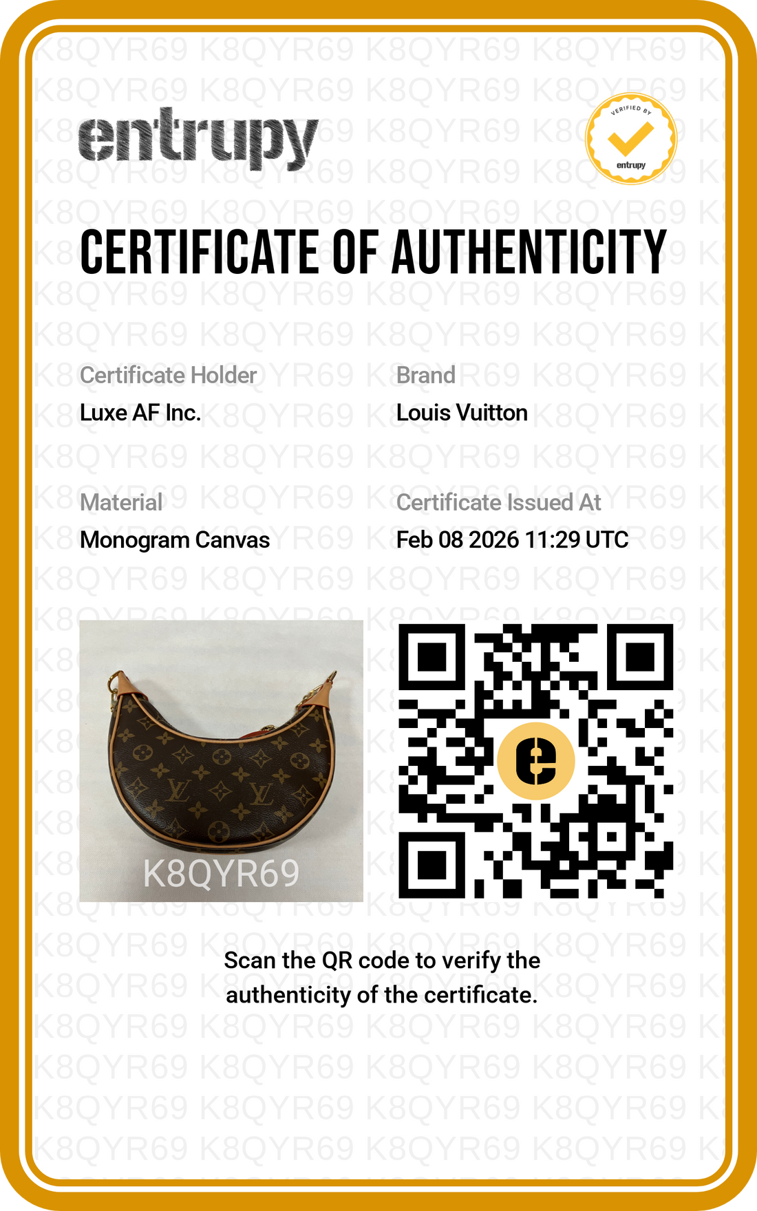 Louis Vuitton Loop Brown Monogram Leather Chain Shoulder Bag LV1859