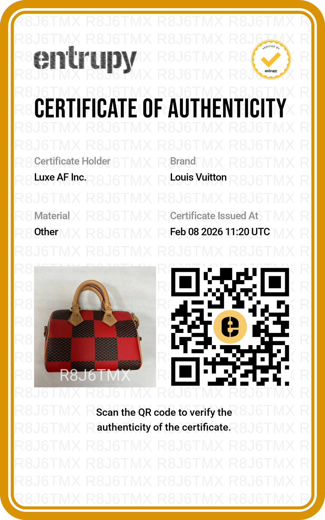 Louis Vuitton Speedy 18 Bandouliere Brown/Red Damier Ebene Leather Handle Bag LV1860