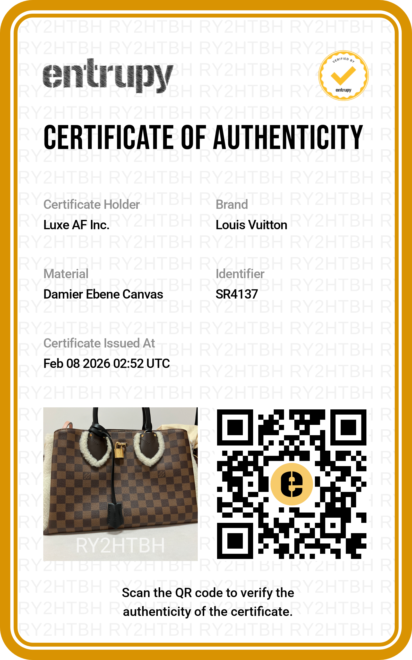 Louis Vuitton Normandy Shearling Brown Damier Ebene Handle Bag LV1854