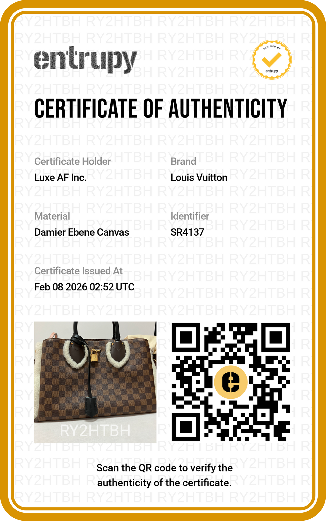 Louis Vuitton Normandy Shearling Brown Damier Ebene Handle Bag LV1854