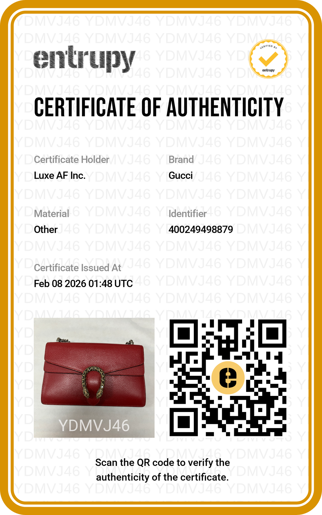 Gucci Dionysus Red Leather Medium Size Crossbody Shoulder Bag With Crystal Buckle GG621