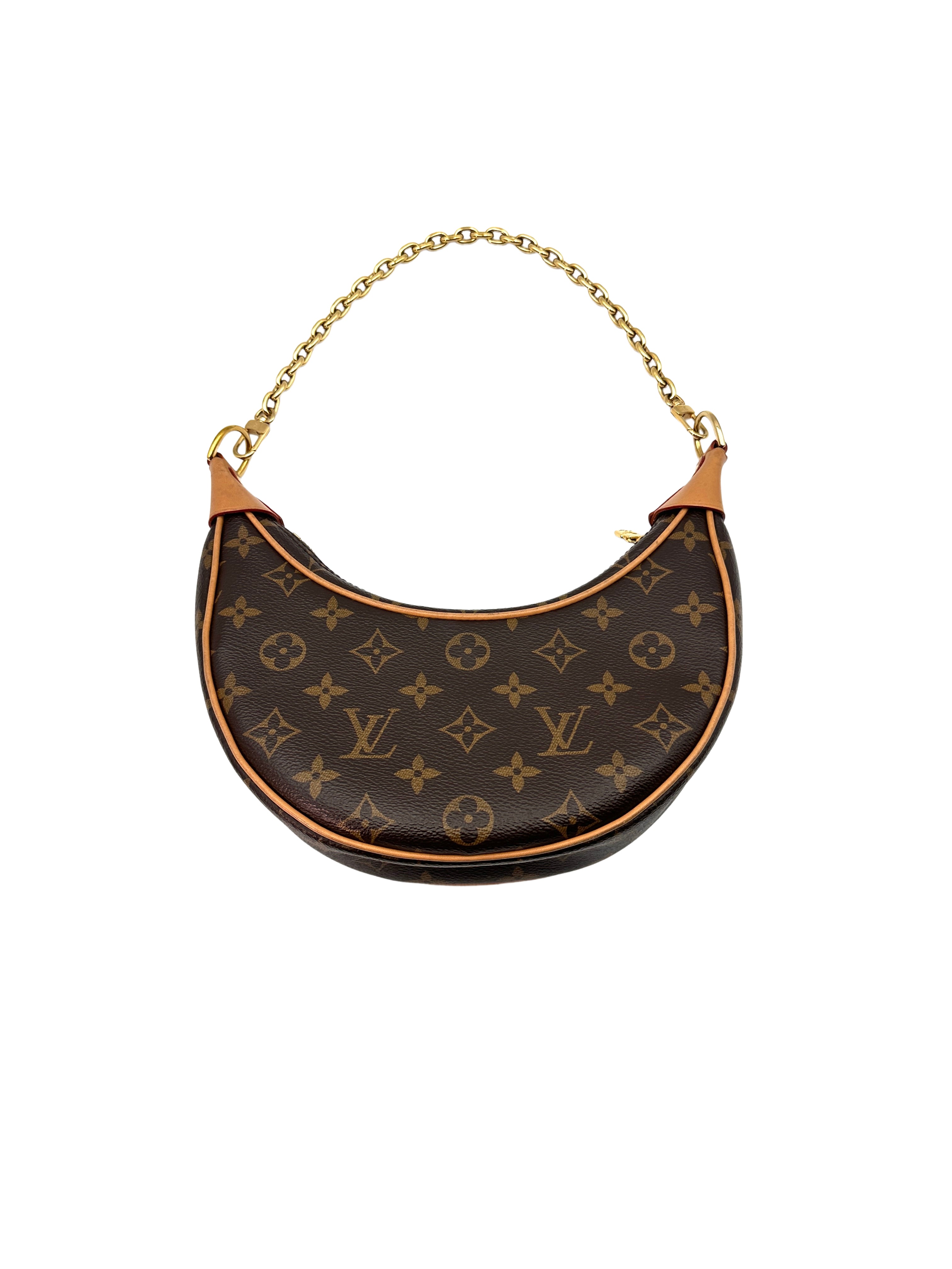 Louis Vuitton Loop Brown Monogram Leather Chain Shoulder Bag LV1859
