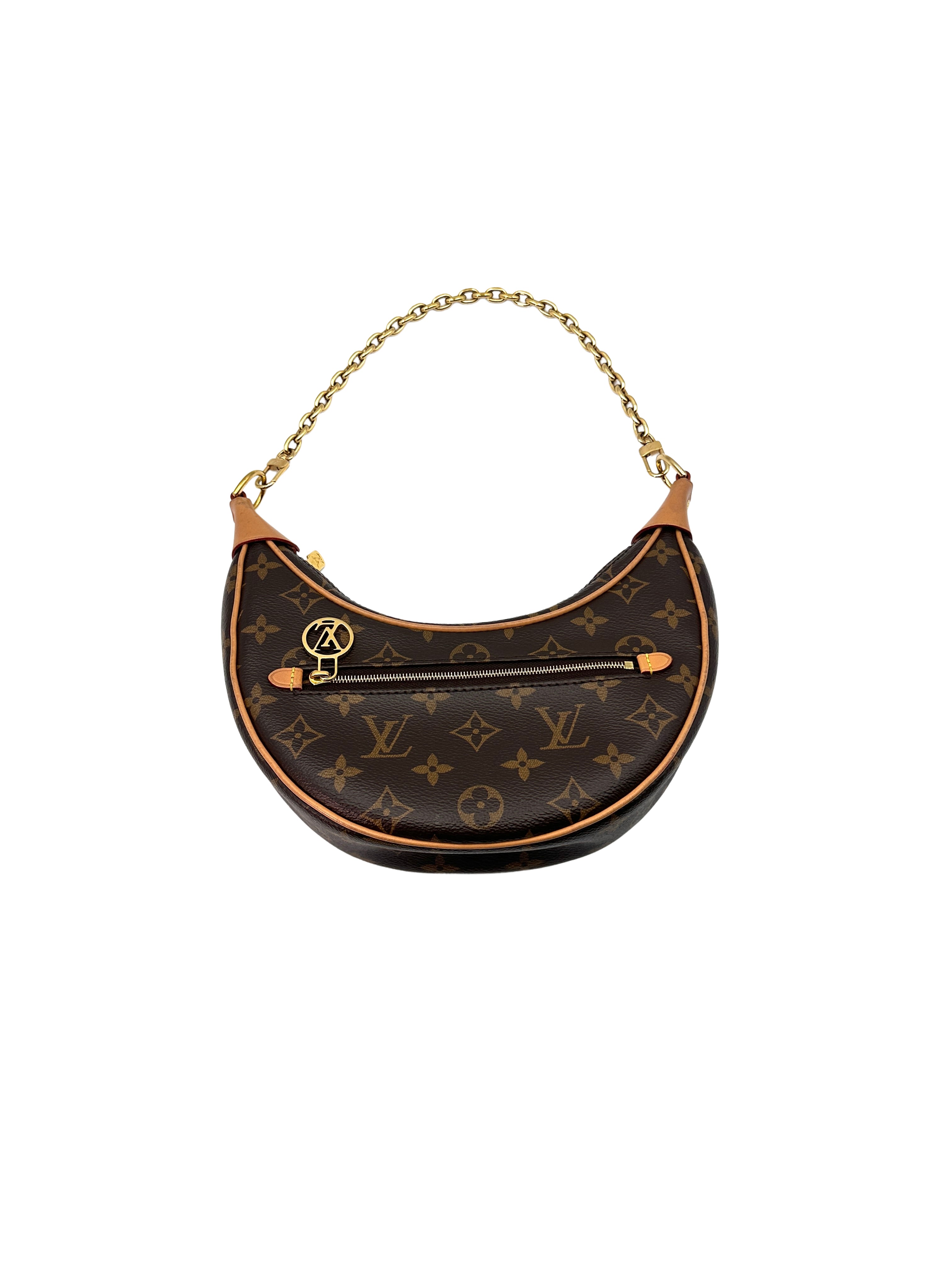 Louis Vuitton Loop Brown Monogram Leather Chain Shoulder Bag LV1859