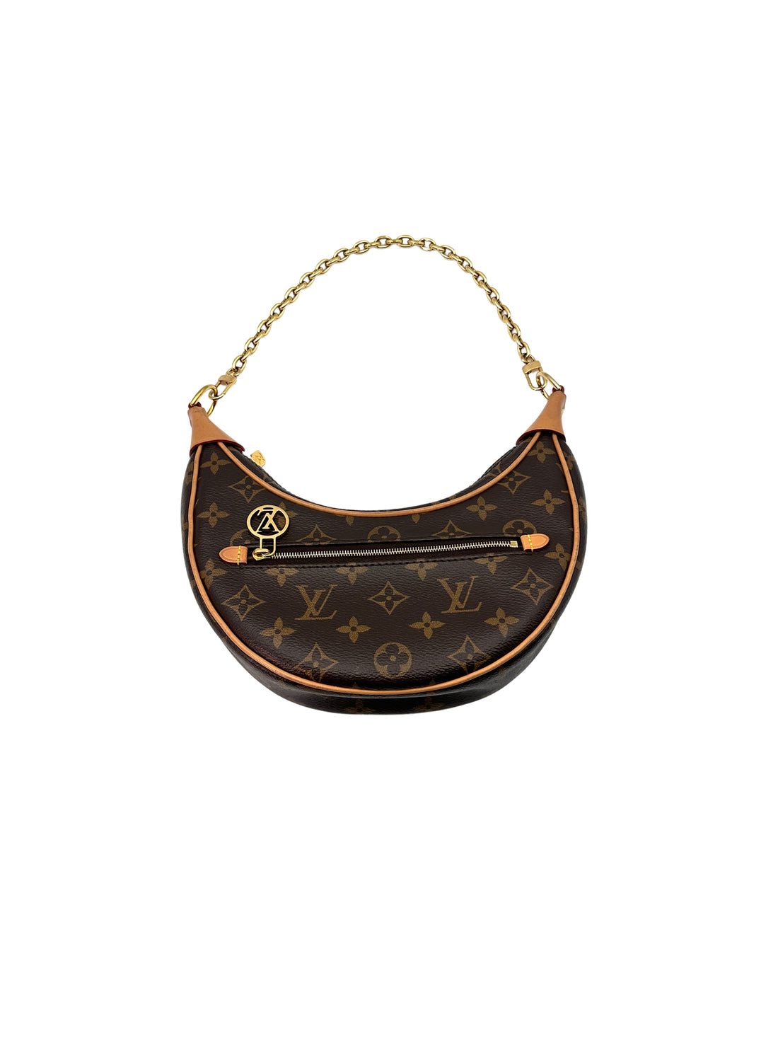 Louis Vuitton Loop Brown Monogram Leather Chain Shoulder Bag LV1859
