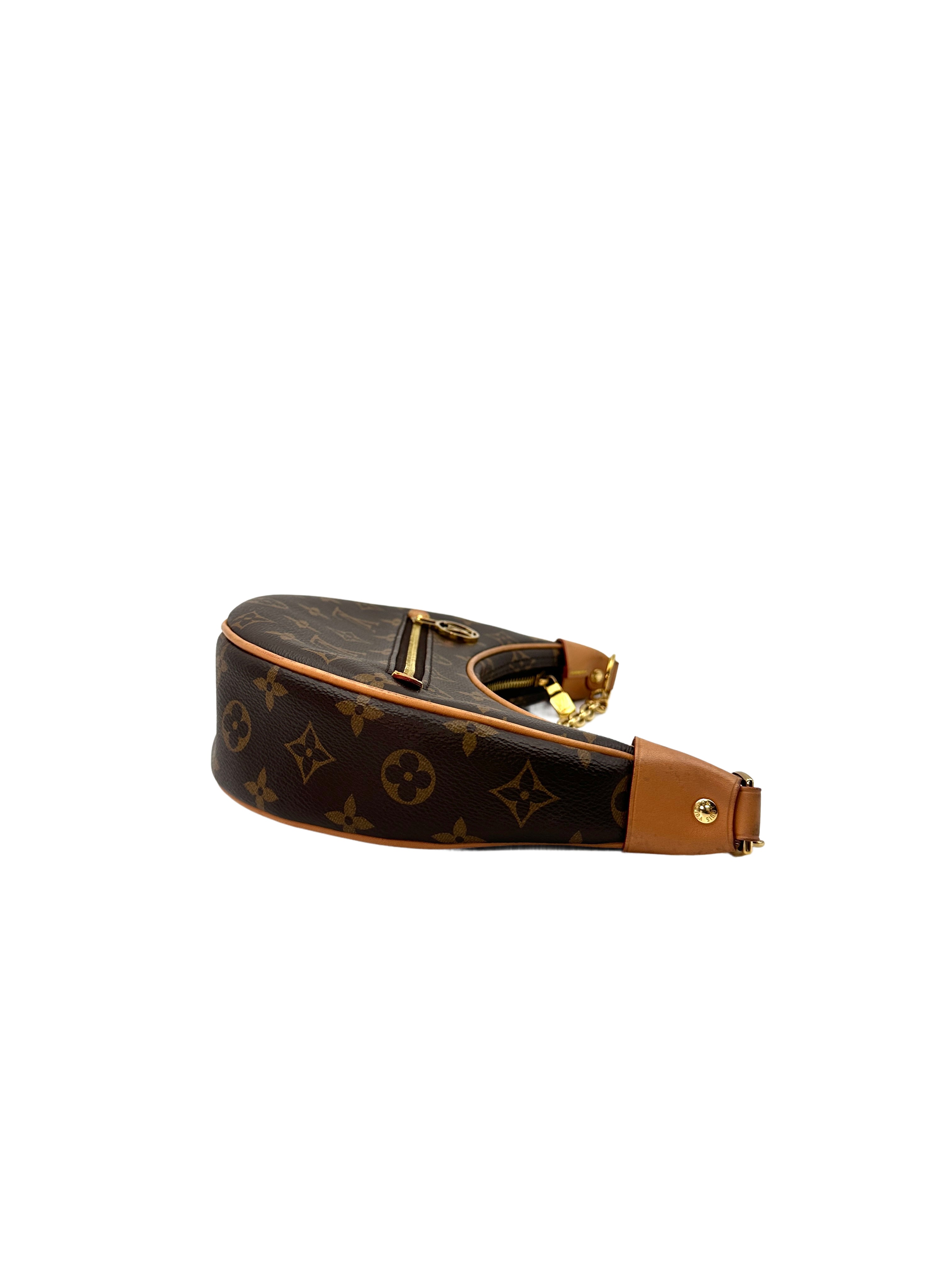 Louis Vuitton Loop Brown Monogram Leather Chain Shoulder Bag LV1859