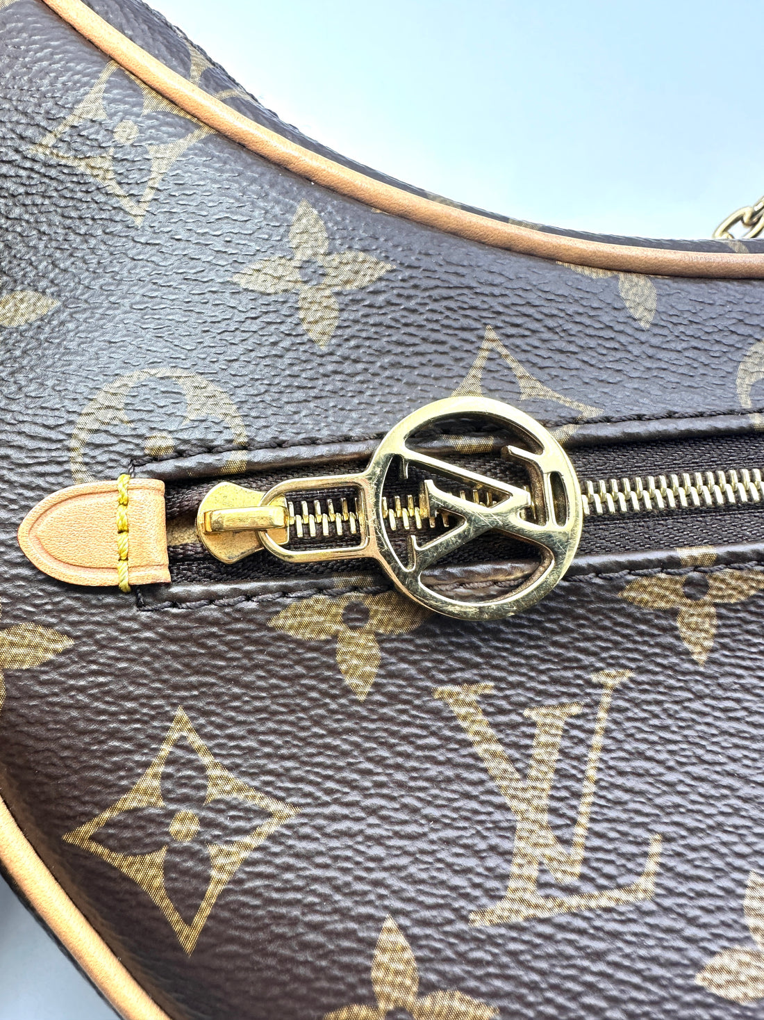 Louis Vuitton Loop Brown Monogram Leather Chain Shoulder Bag LV1859
