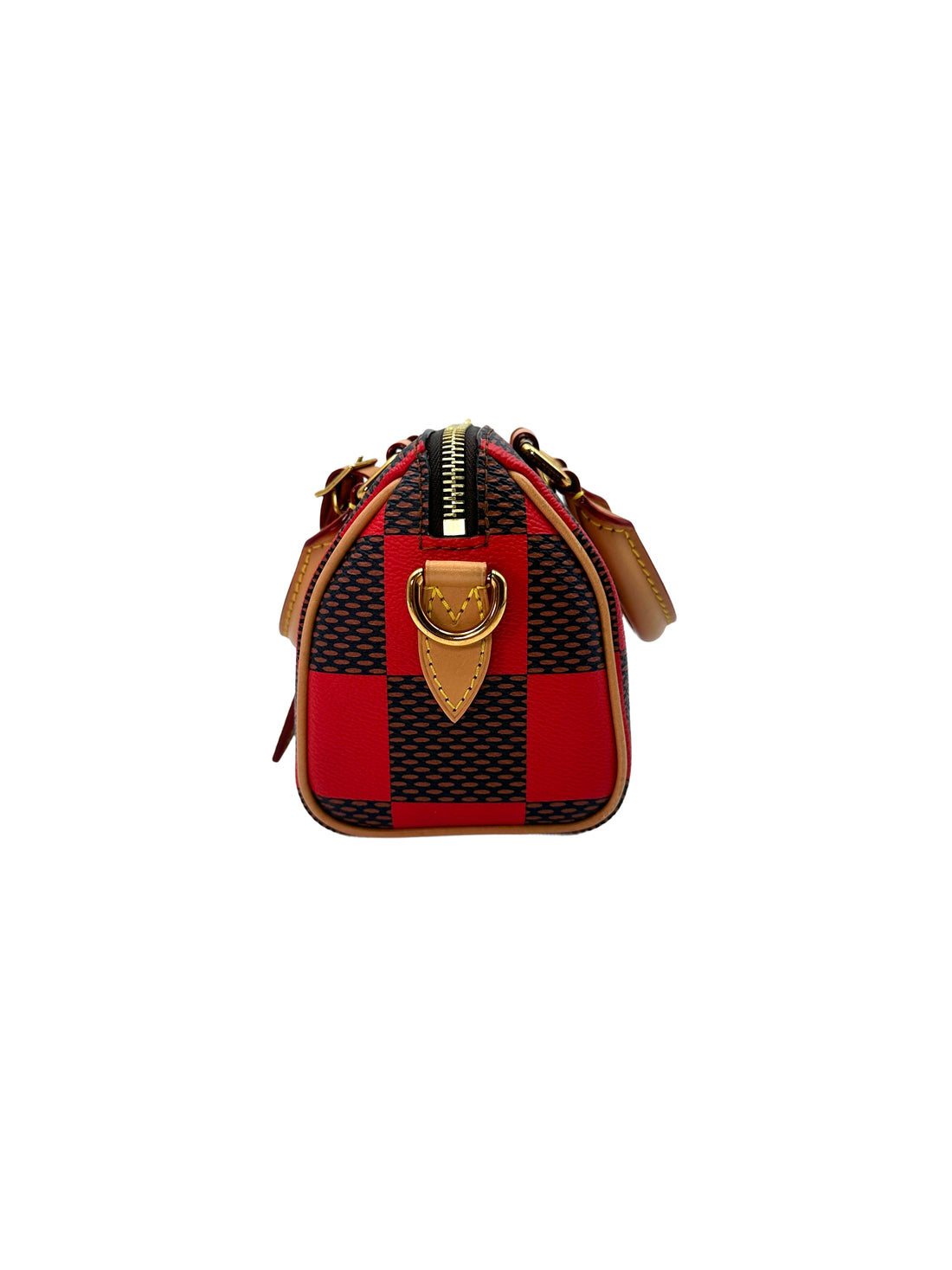 Louis Vuitton Speedy 18 Bandouliere Brown/Red Damier Ebene Leather Handle Bag LV1860