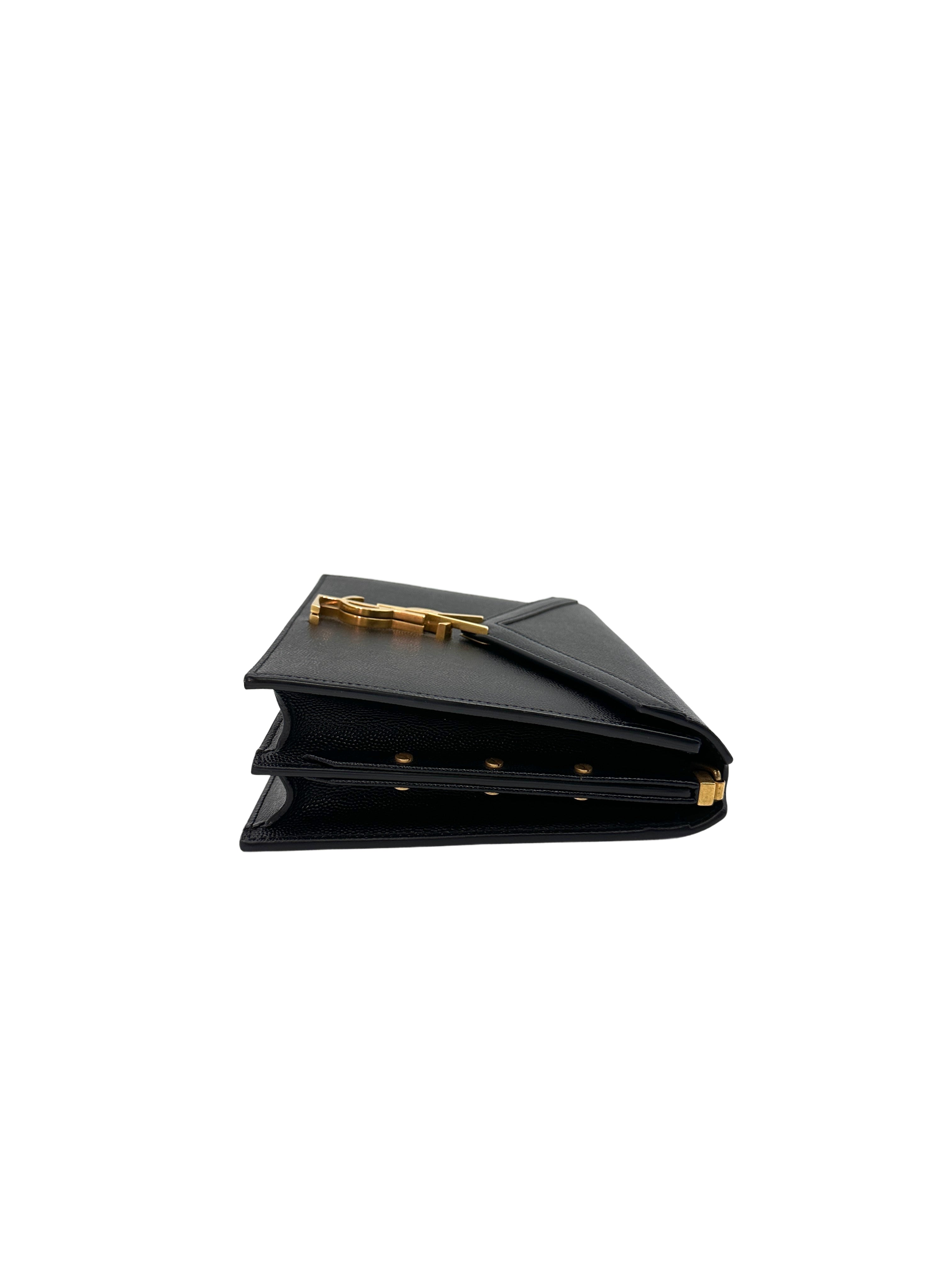 Saint Laurent Cassandra Black Calfskin Chain Shoulder Bag G051