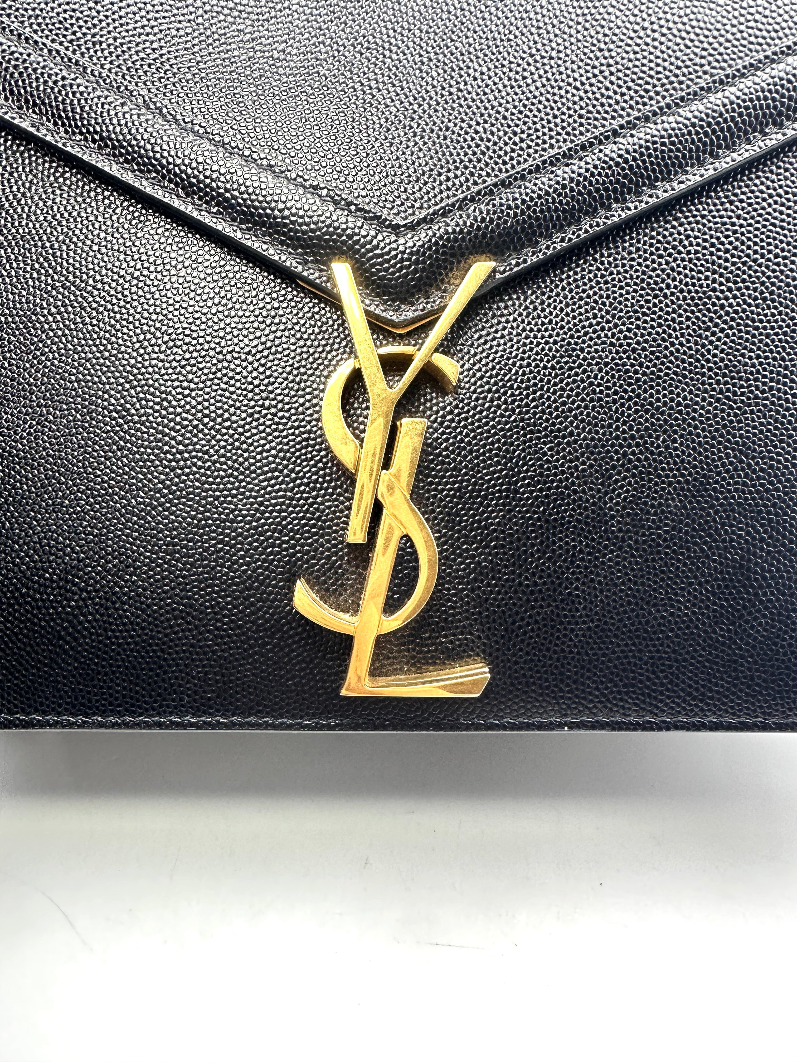 Saint Laurent Cassandra Black Calfskin Chain Shoulder Bag G051