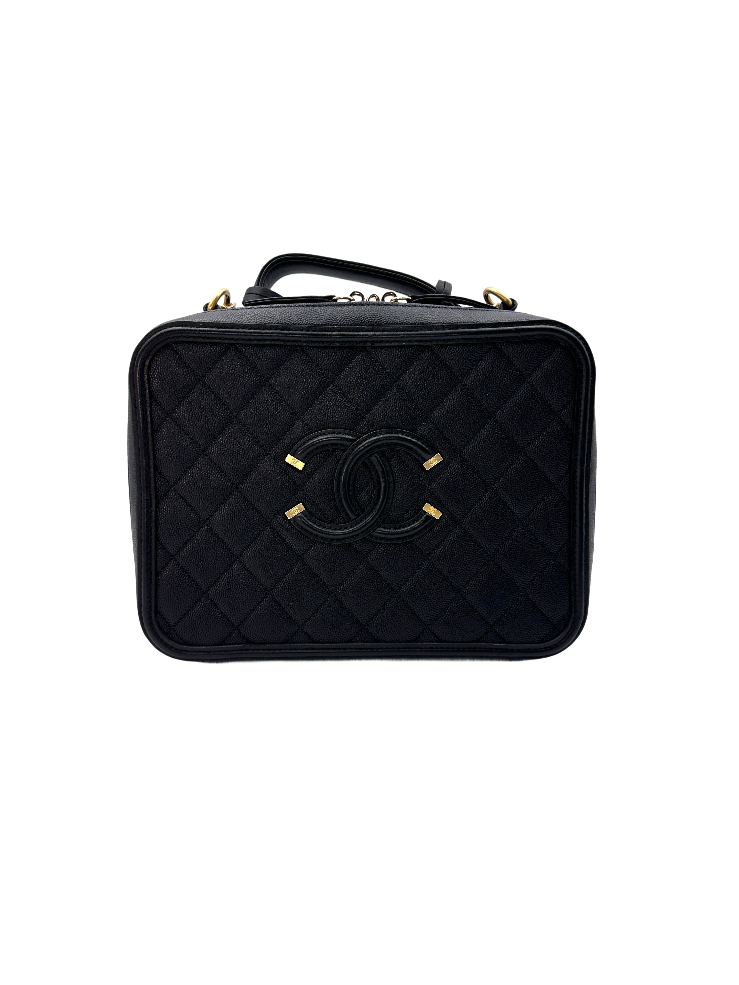Chanel CC Filigree Black Quilted Calfskin Vanity Case(25***83) G056