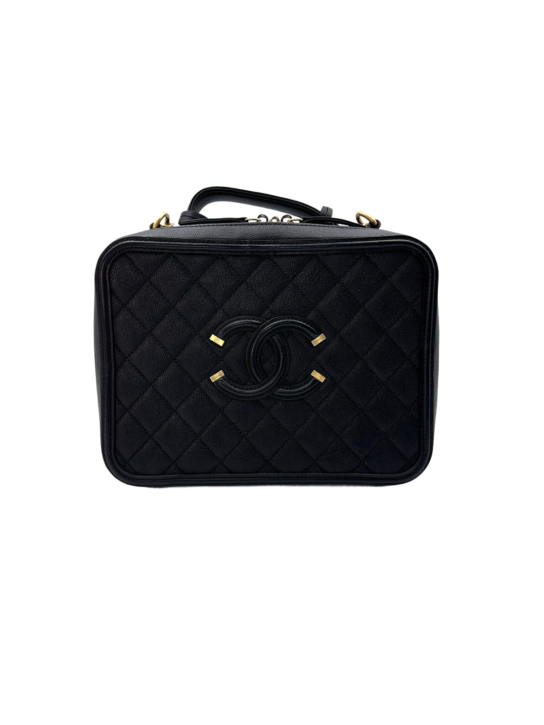 Chanel CC Filigree Black Quilted Calfskin Vanity Case(25***83) G056