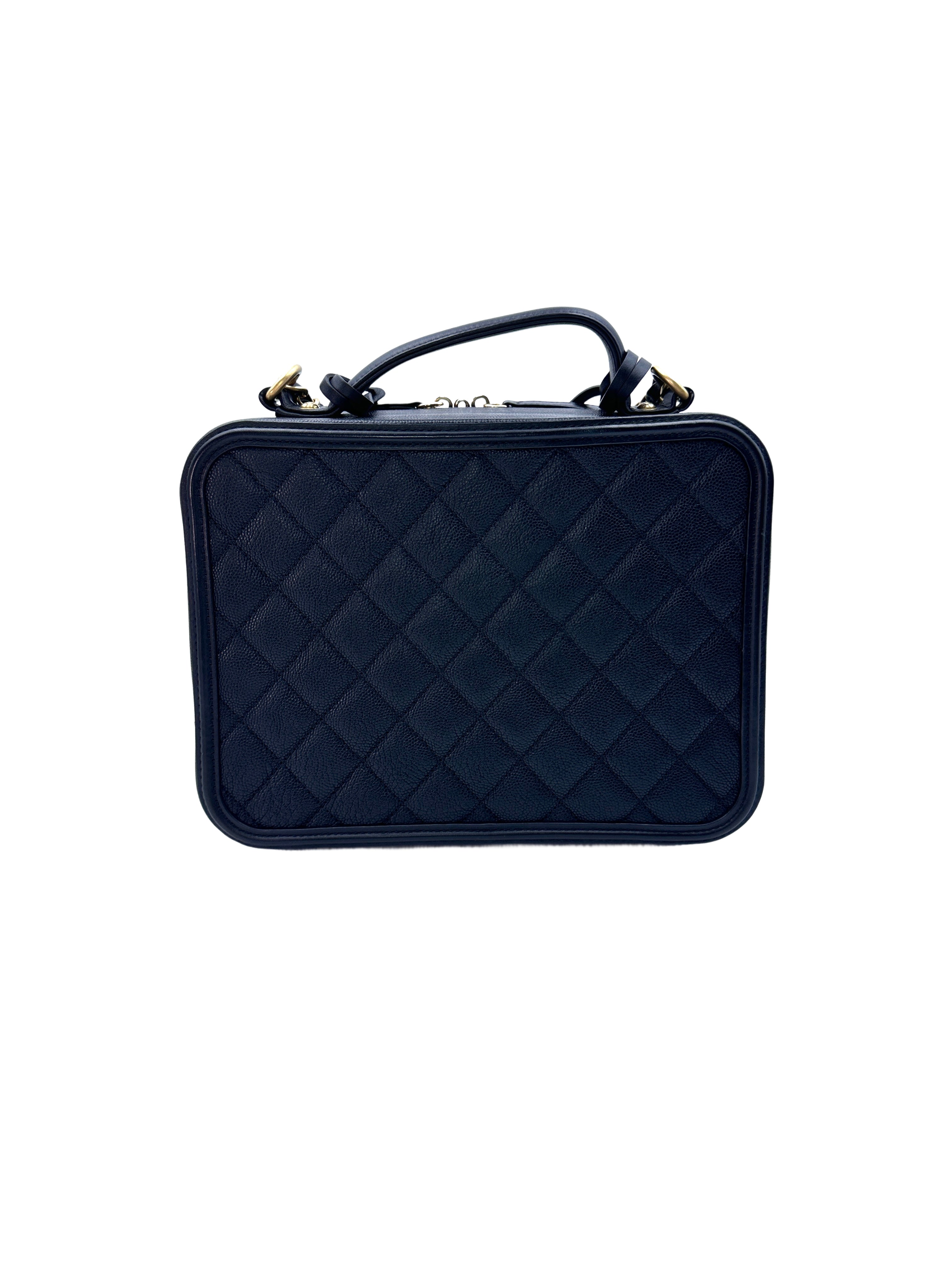 Chanel CC Filigree Black Quilted Calfskin Vanity Case(25***83) G056