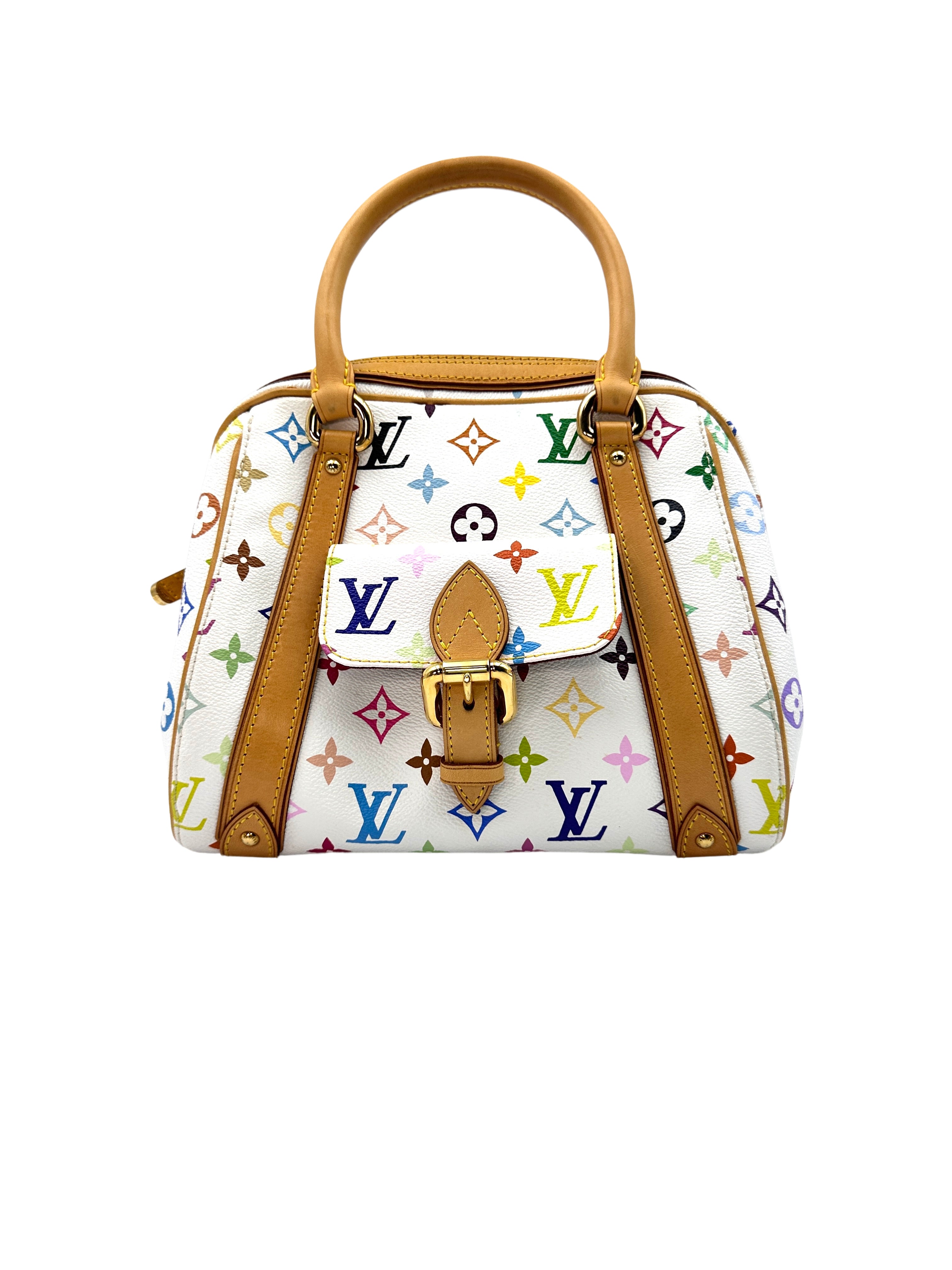 Louis Vuitton x Takashi Murakami White Multicolor Monogram Monogram Priscilla Handle Bag G057