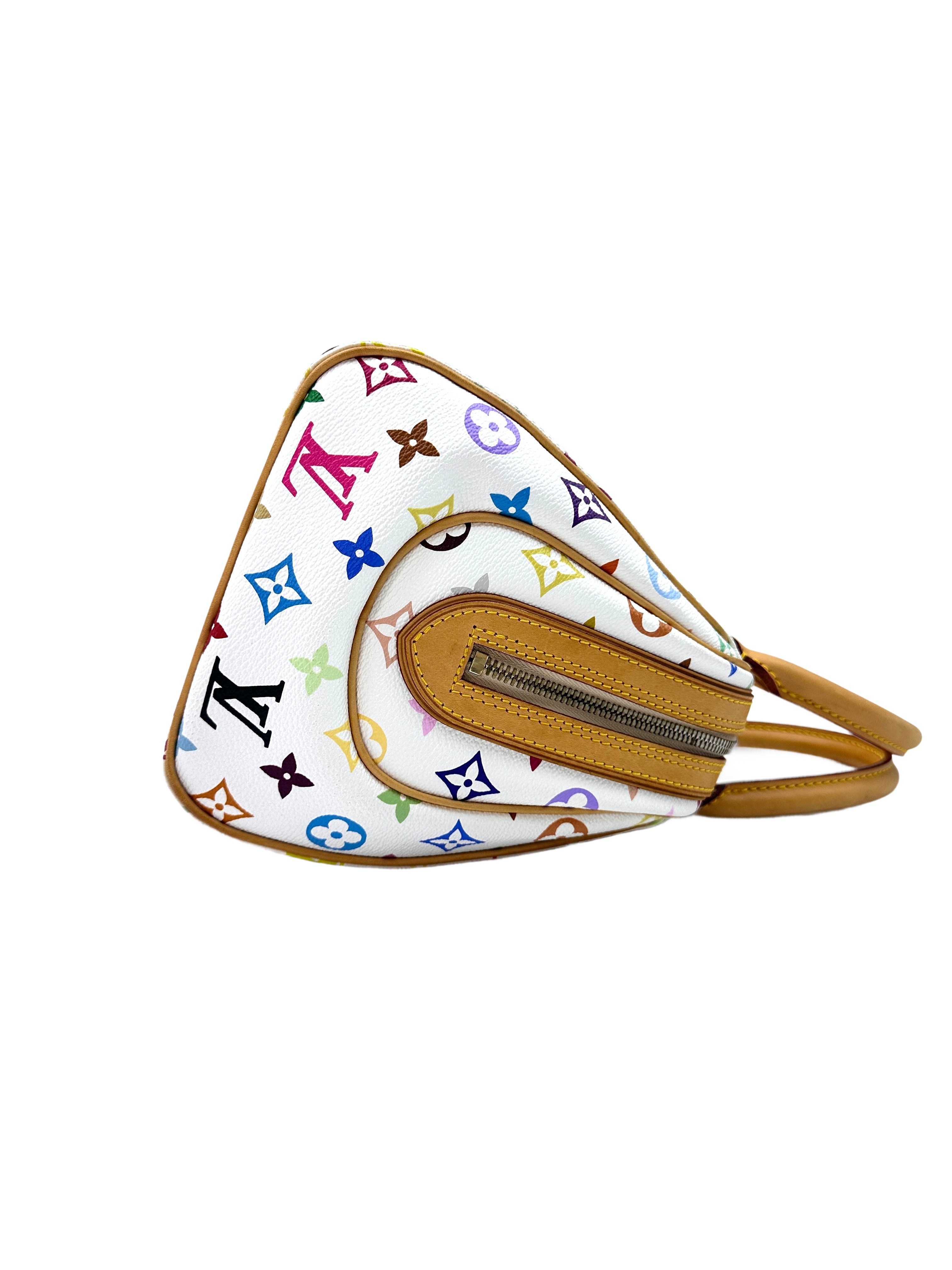 Louis Vuitton x Takashi Murakami White Multicolor Monogram Monogram Priscilla Handle Bag G057