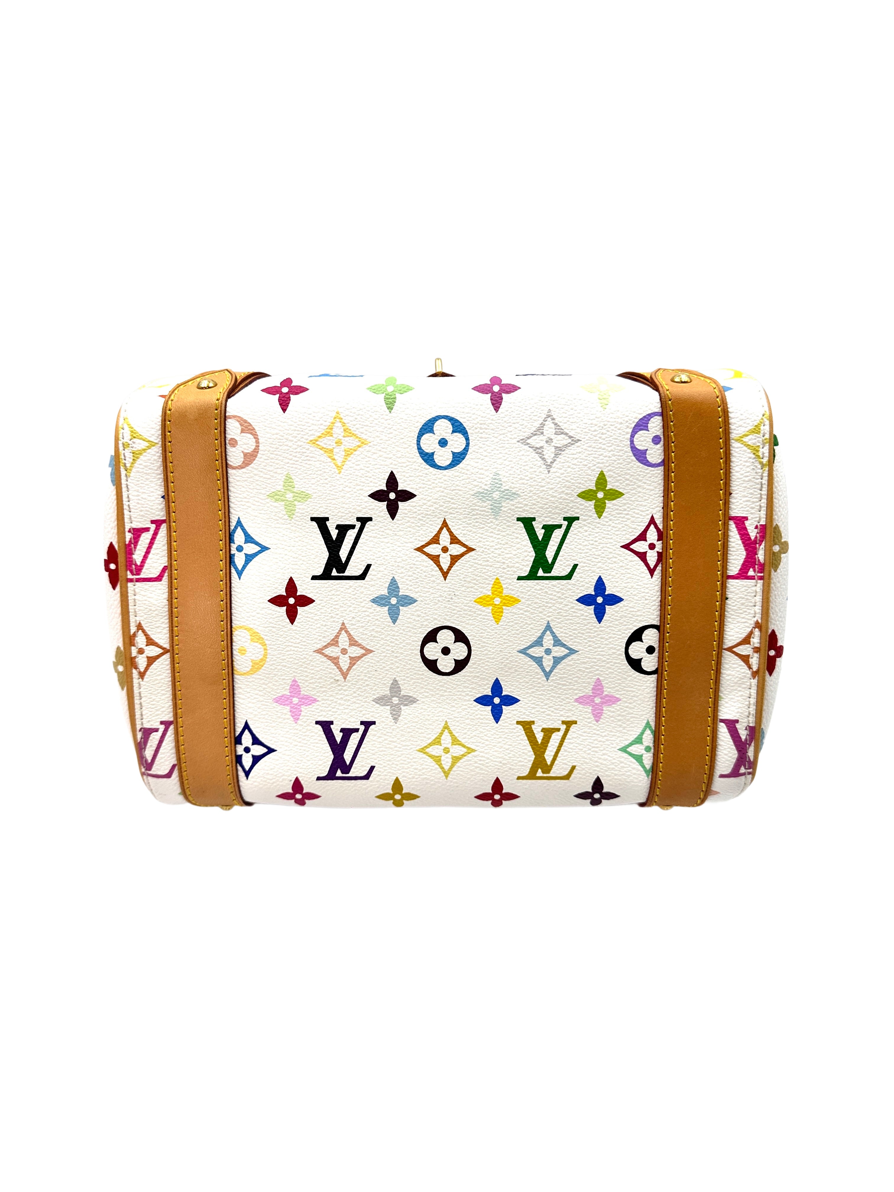 Louis Vuitton x Takashi Murakami White Multicolor Monogram Monogram Priscilla Handle Bag G057