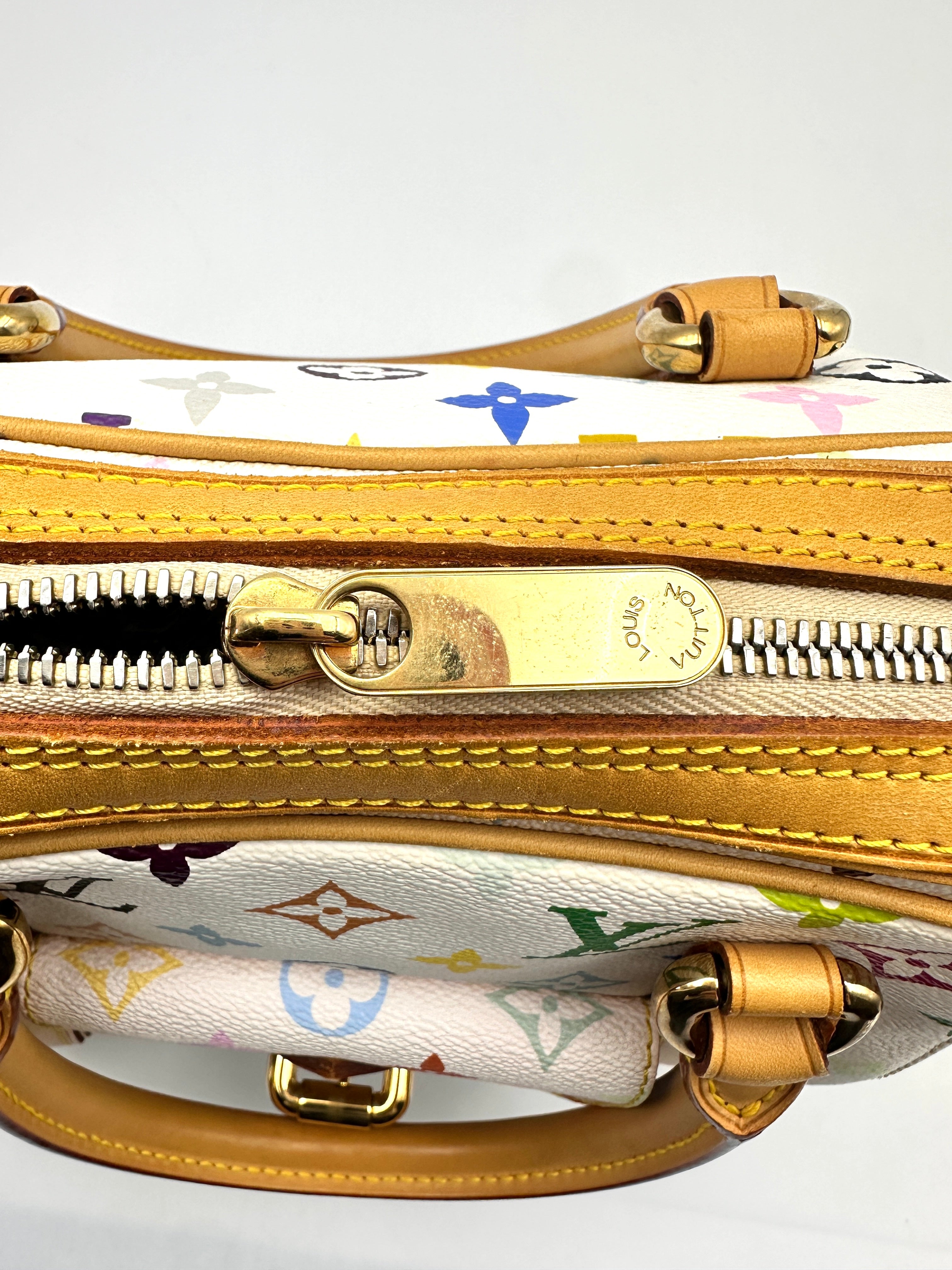 Louis Vuitton x Takashi Murakami White Multicolor Monogram Monogram Priscilla Handle Bag G057