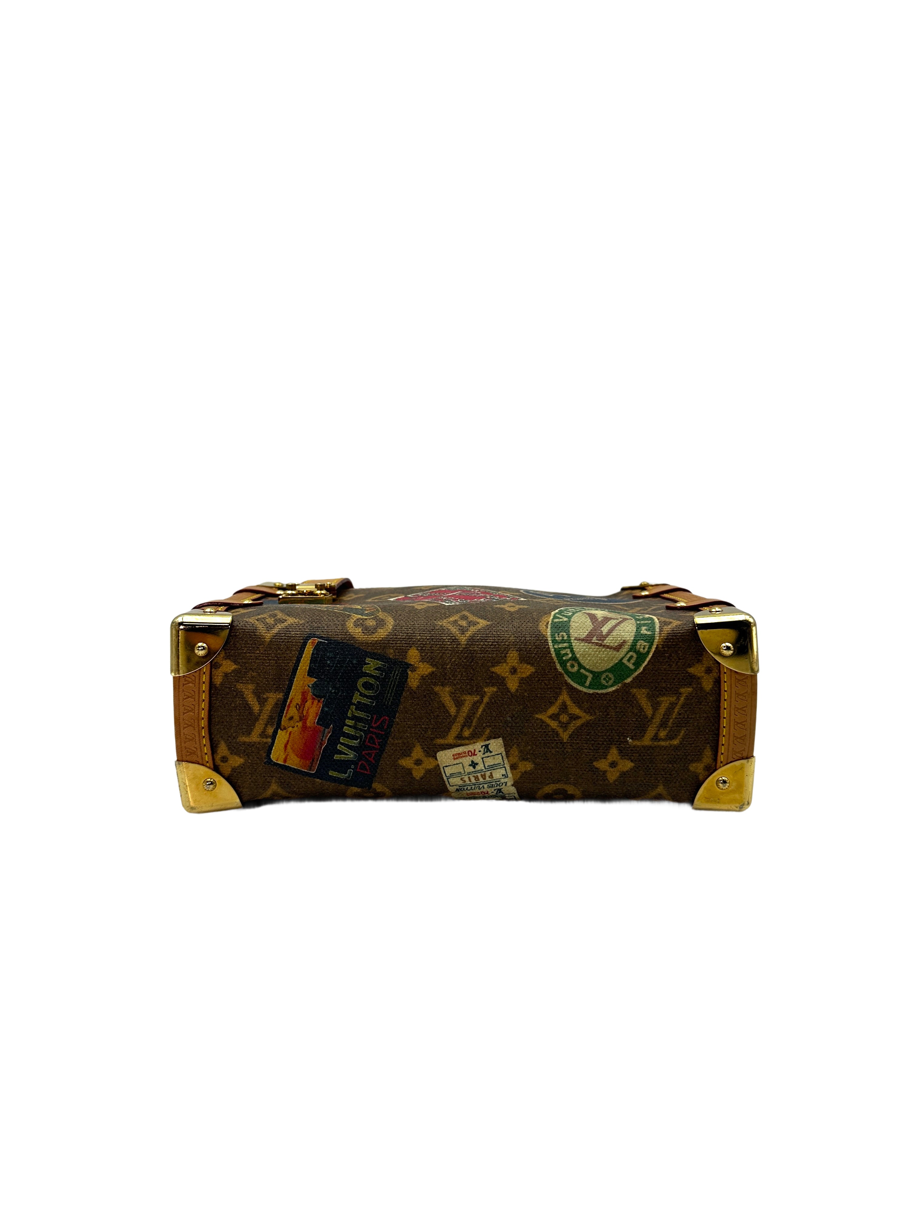 Louis Vuitton Side Trunk MM Flight Mode Brown Monogram Leather Shoulder Bag LV1863