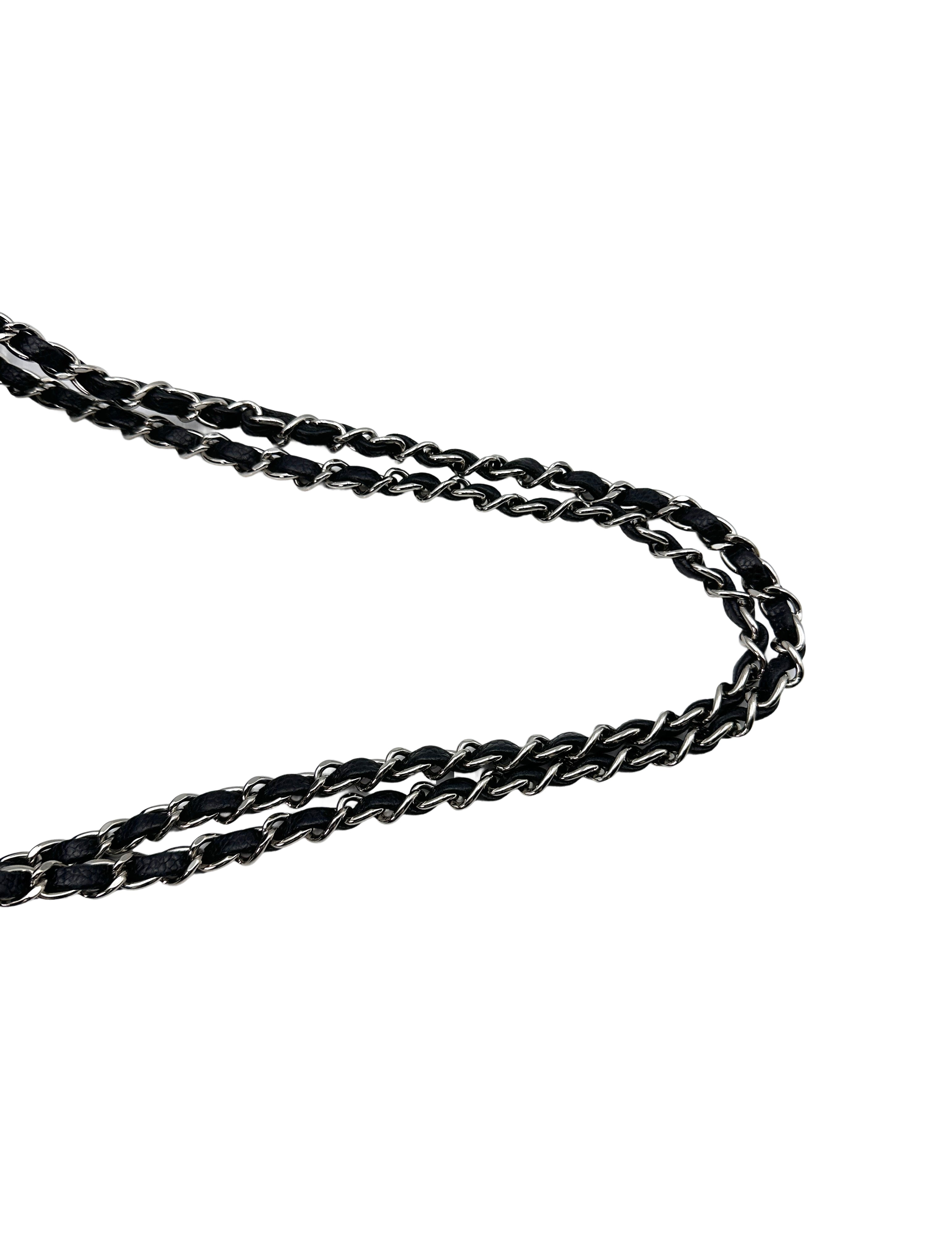 Chanel Classic Flap Black Quilted Calfskin Chain Bag With Silver Hardware(14***22) G067