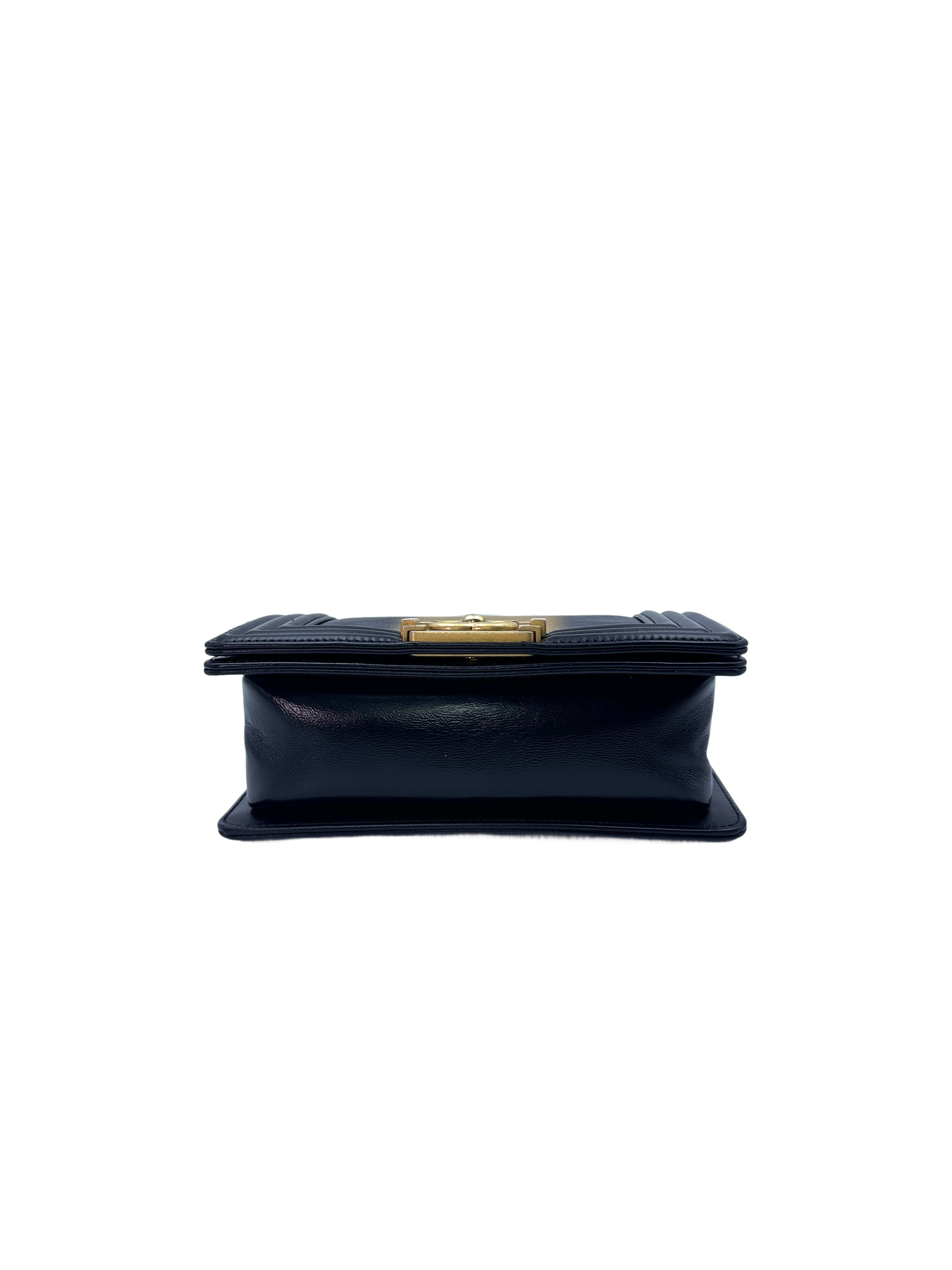Chanel LeBoy Black&Metallic Gold Ombre Quilted Calfskin Flap Bag With Gold Buckle(HN***N7) G069