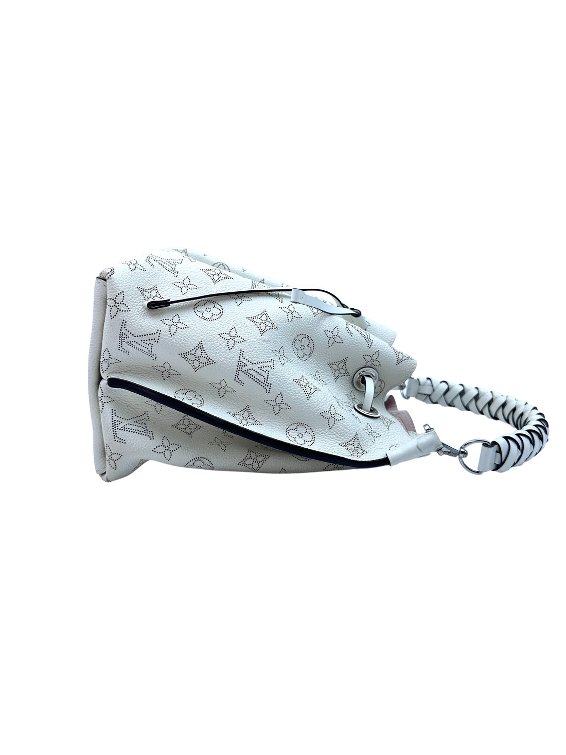 Louis Vuitton Muria White Mahina Calfskin Handle Bucket Bag G072