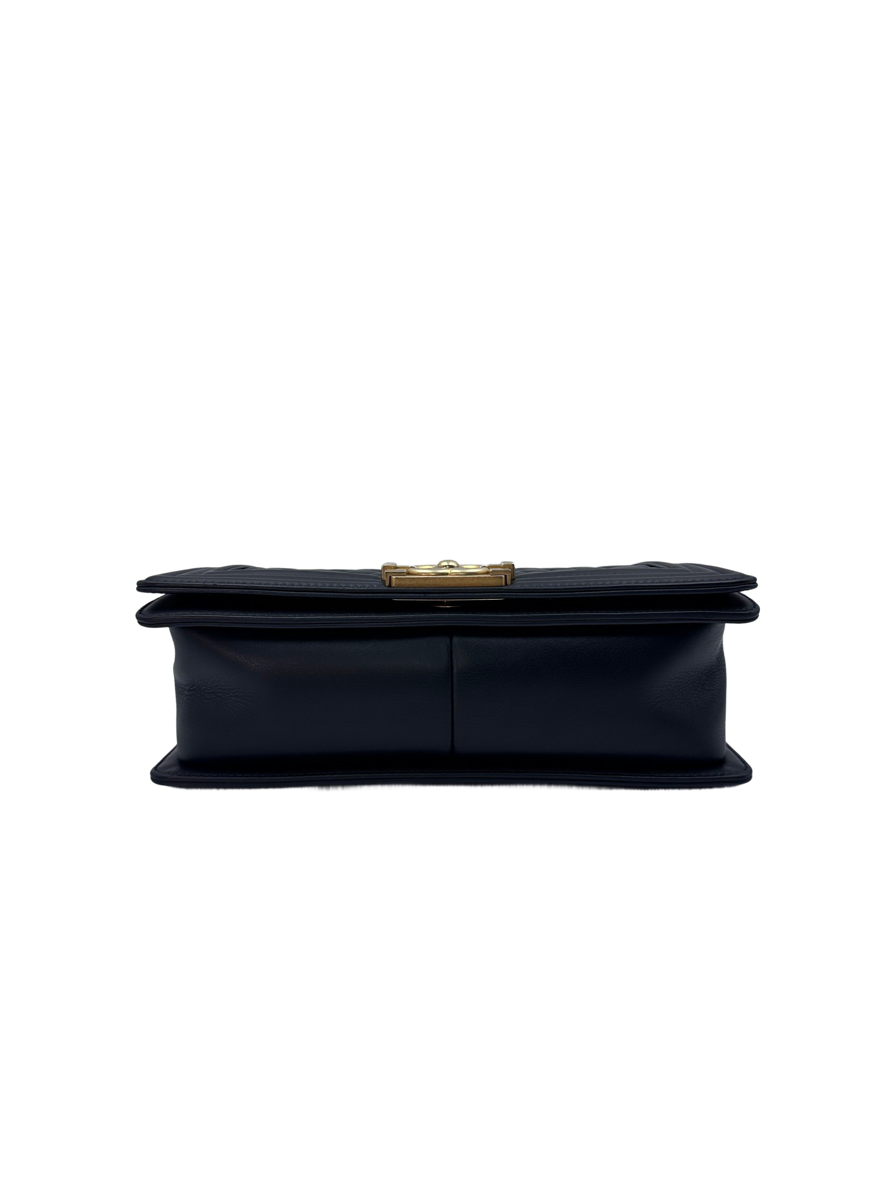 Chanel LeBoy Black Quilted Lambskin Flap Bag With Gold Buckle(JU***T7) G074