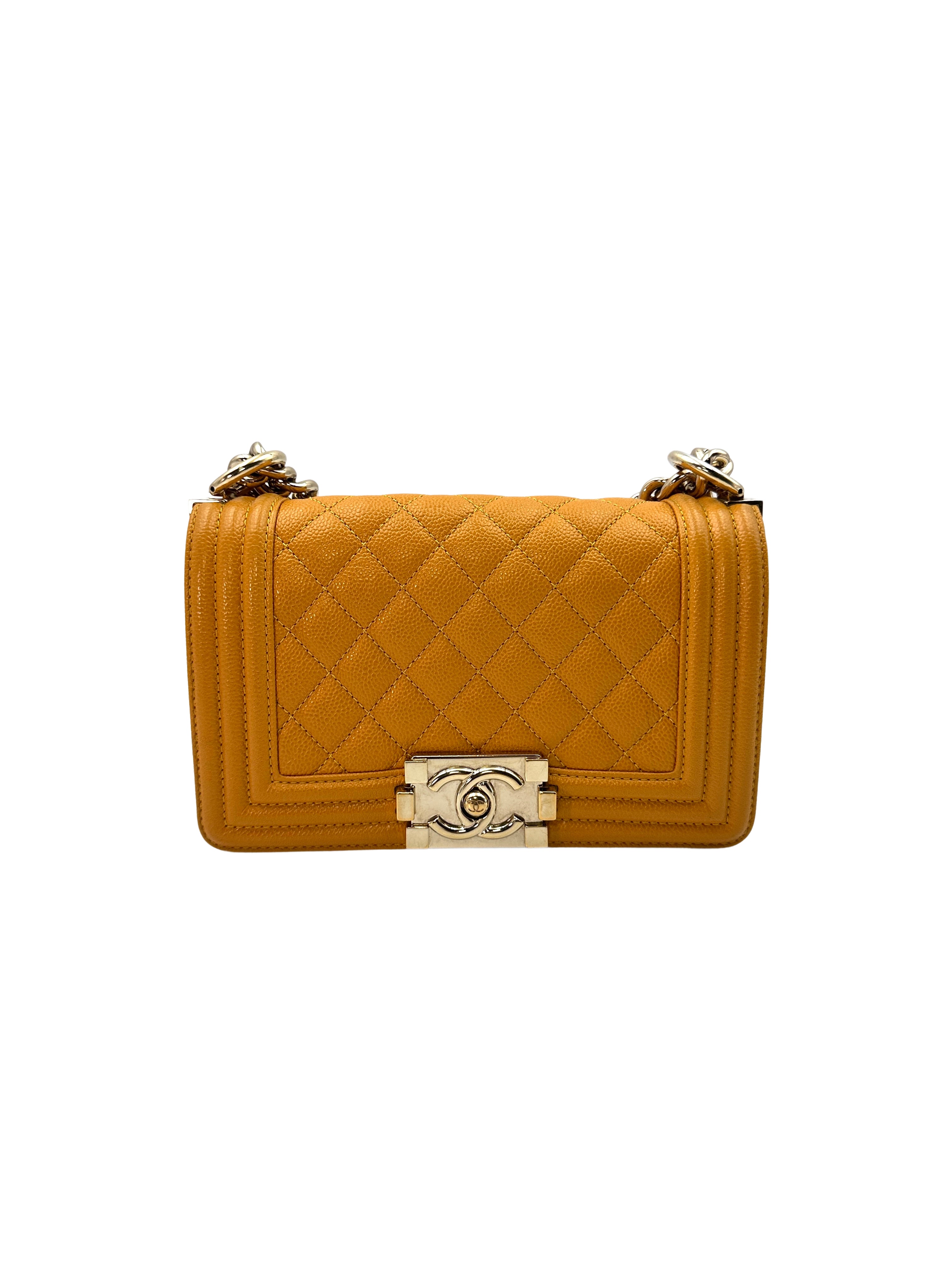 Chanel LeBoy Caramel Quilted Calfskin Flap Bag With Silver Buckle(30***12) G075