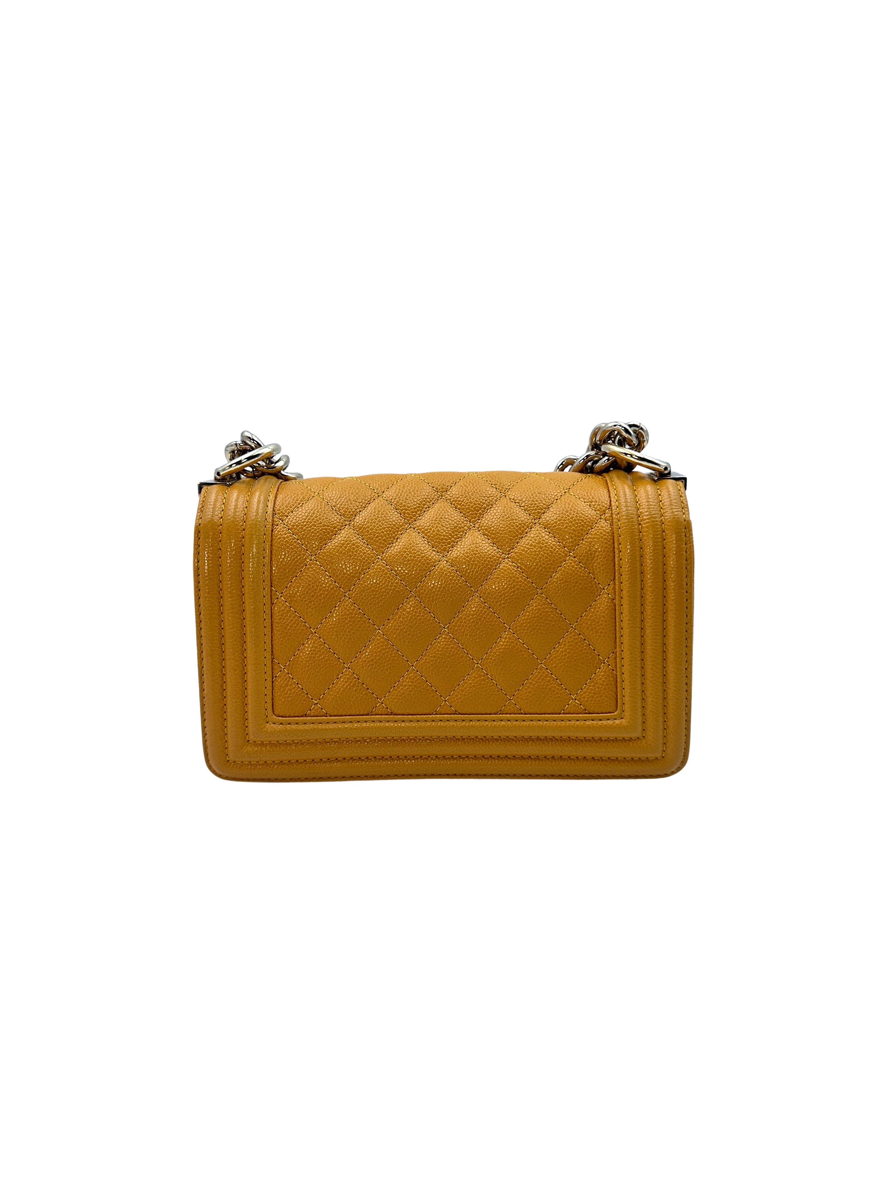 Chanel LeBoy Caramel Quilted Calfskin Flap Bag With Silver Buckle(30***12) G075