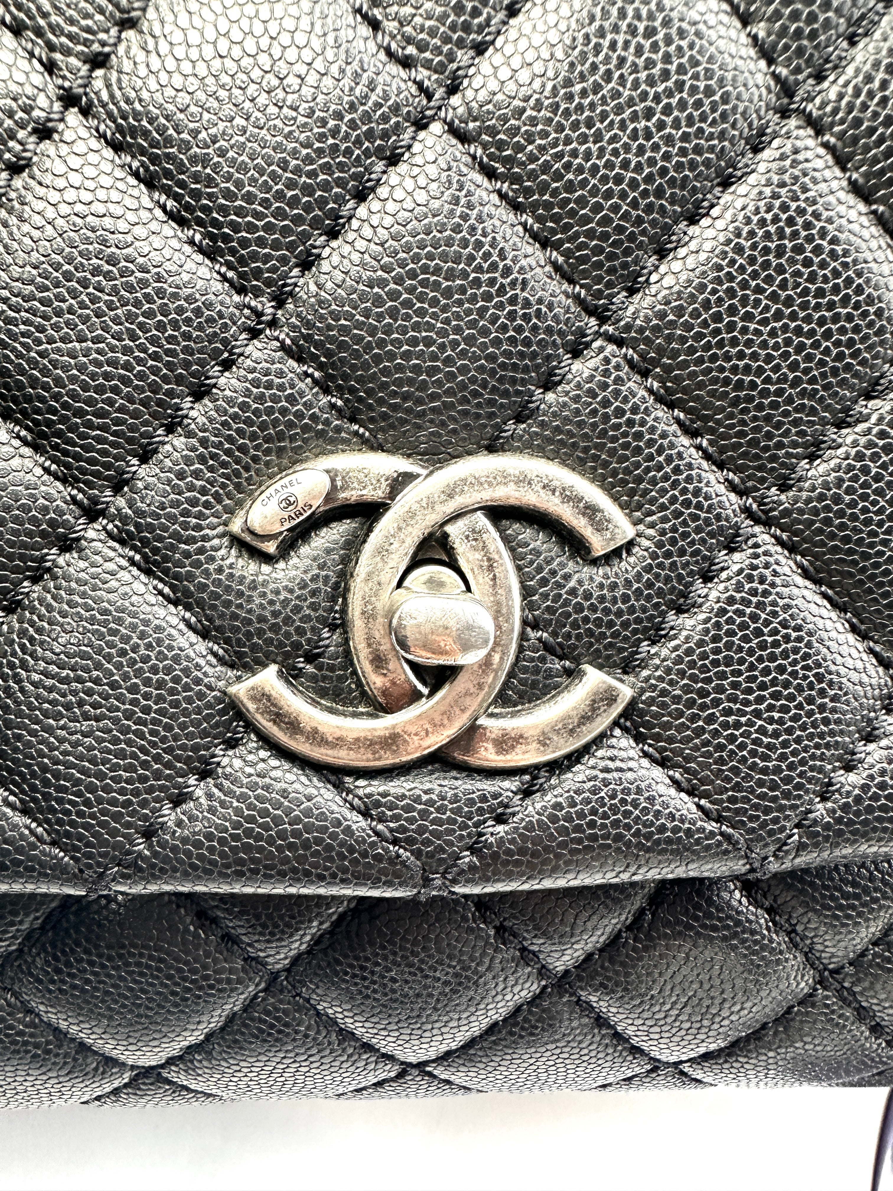Chanel CoCo Black Quilted Calfskin Handle Shoulder Bag(21***18) G076