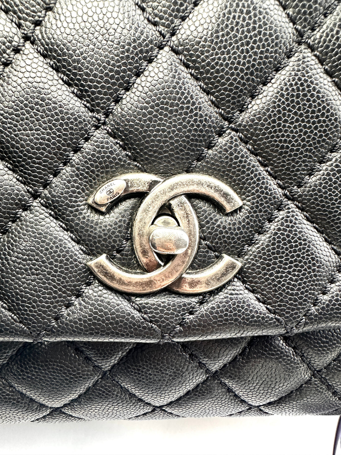 Chanel CoCo Black Quilted Calfskin Handle Shoulder Bag(21***18) G076