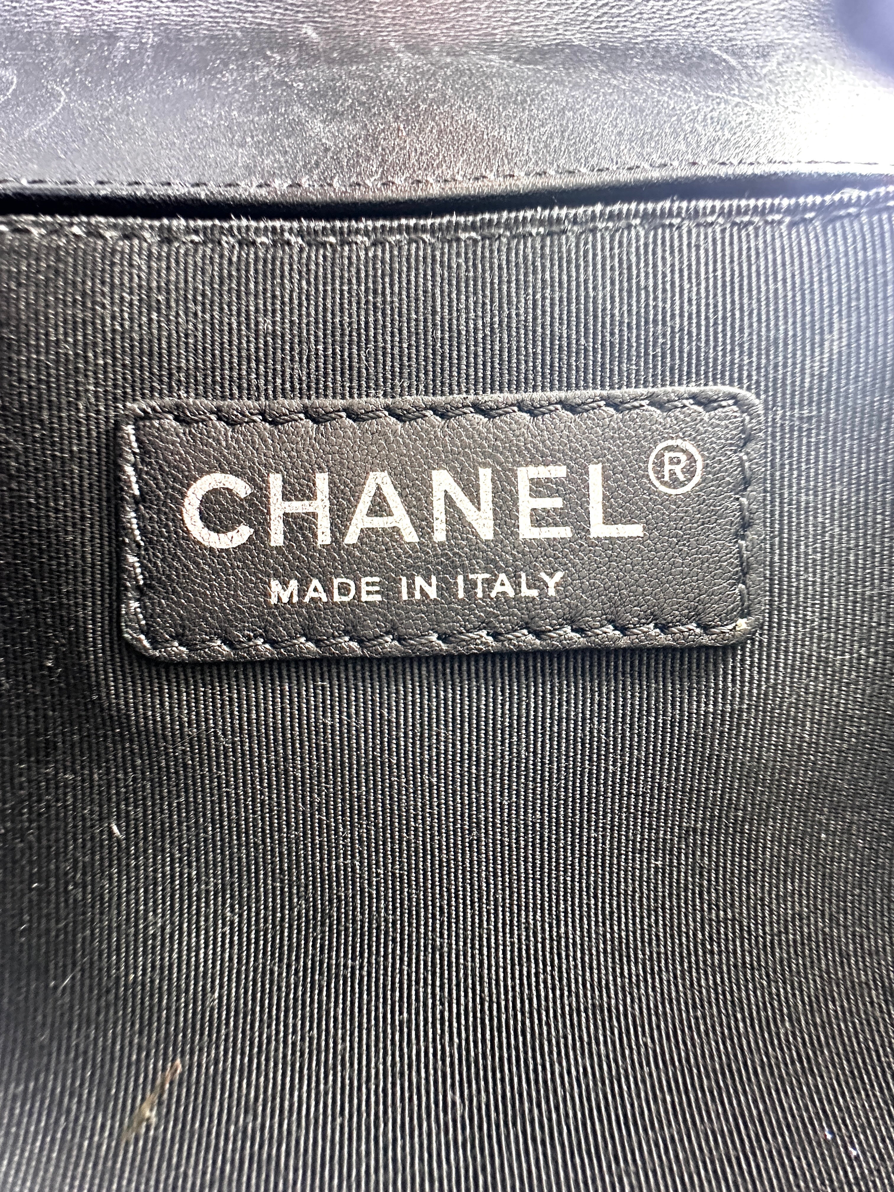 Chanel LeBoy Black Quilted Patent Leather Flap Bag With Black Buckle(22***40) G078