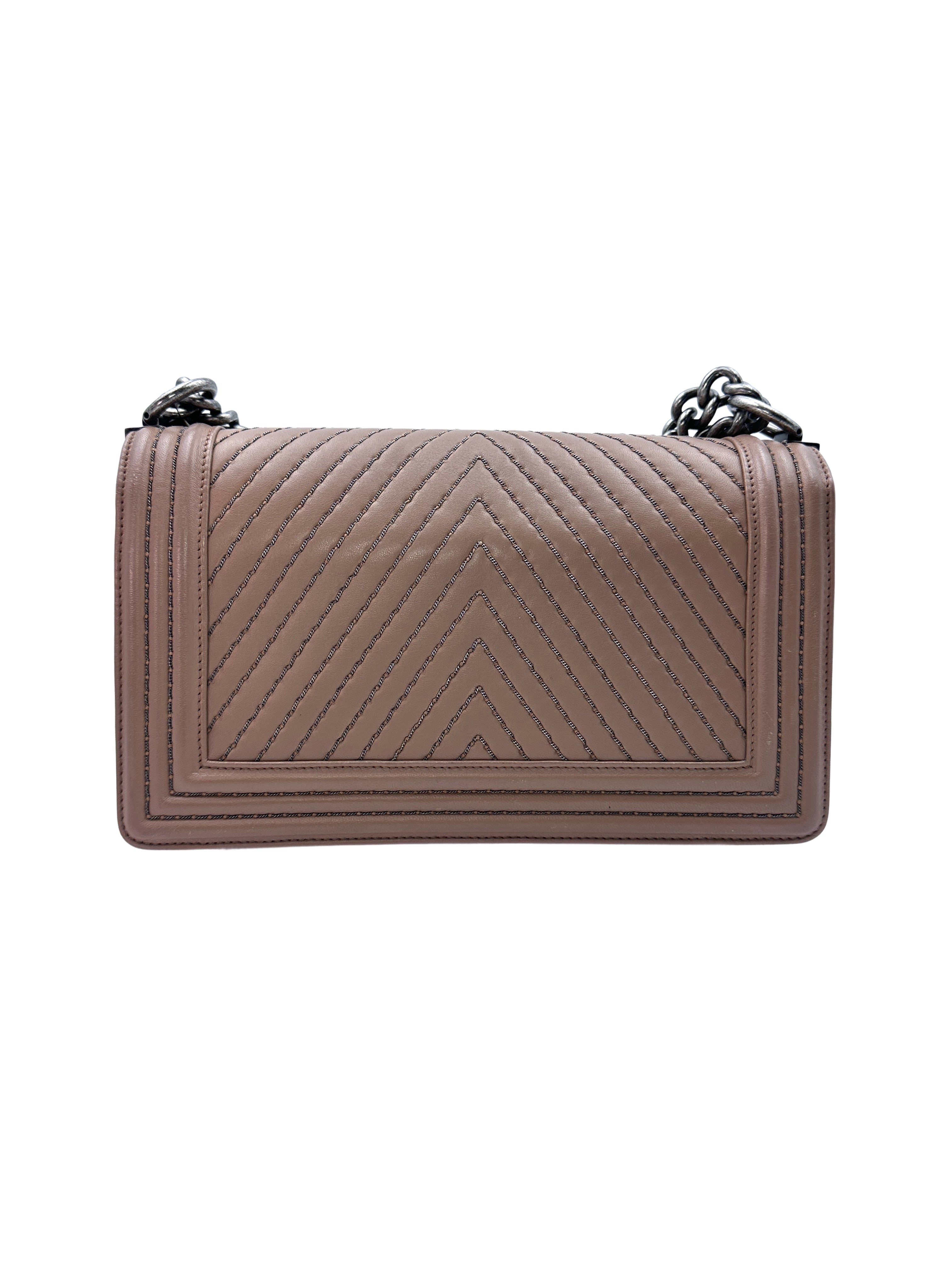 Chanel LeBoy Brown Quilted Lambskin Flap Bag With Silver Buckle(23***75) G079