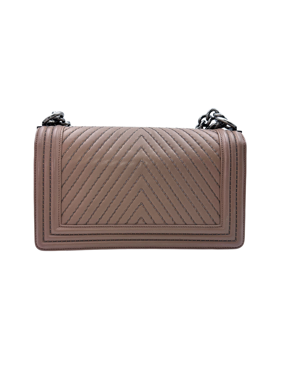 Chanel LeBoy Brown Quilted Lambskin Flap Bag With Silver Buckle(23***75) G079