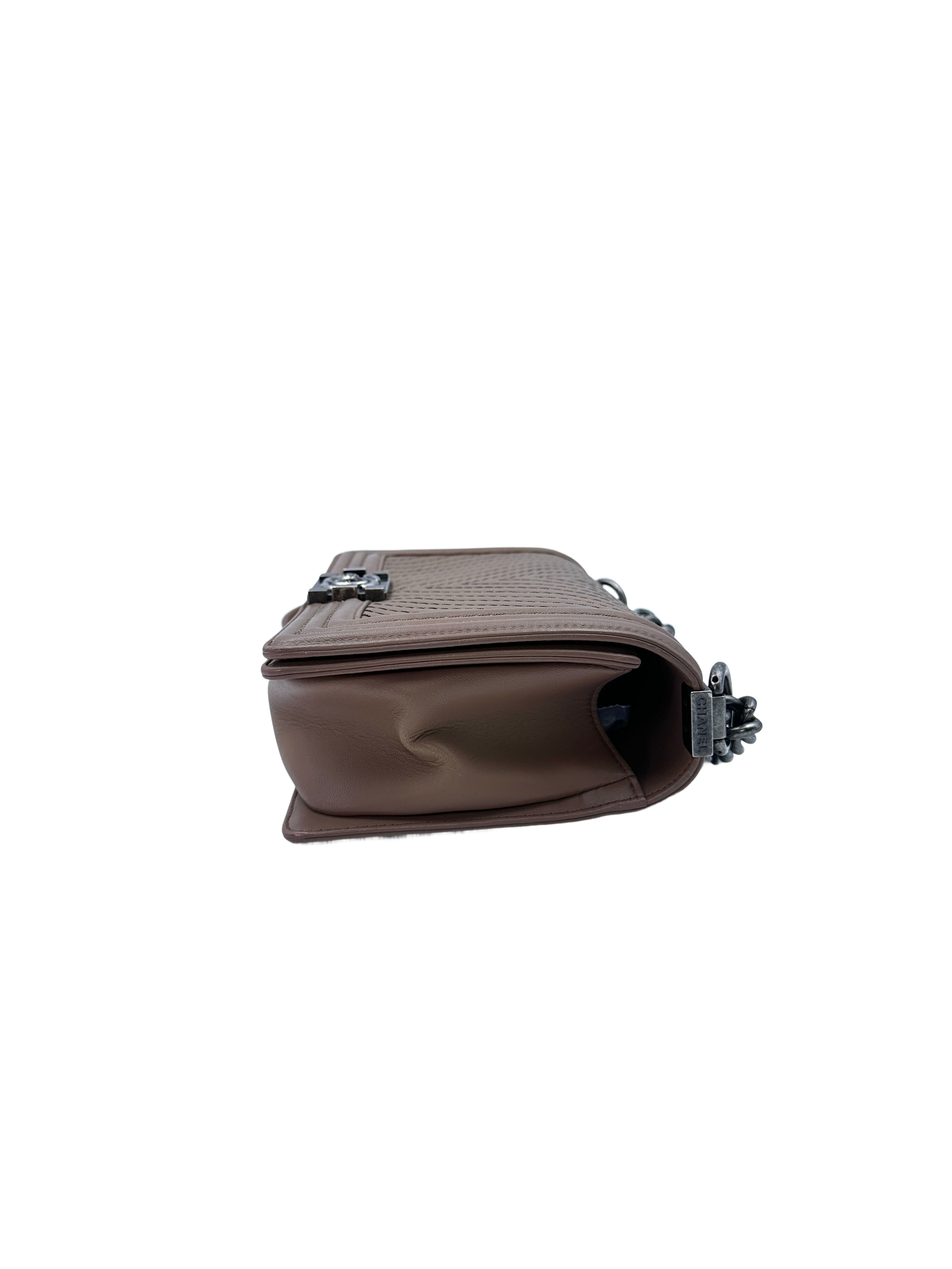 Chanel LeBoy Brown Quilted Lambskin Flap Bag With Silver Buckle(23***75) G079