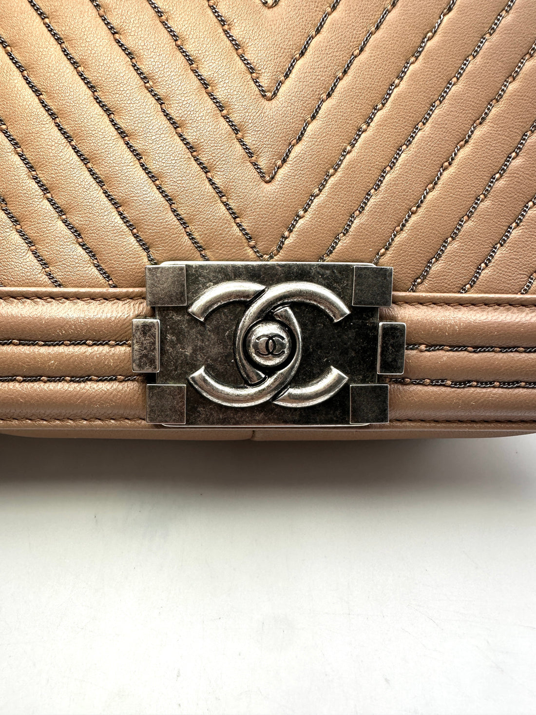 Chanel LeBoy Brown Quilted Lambskin Flap Bag With Silver Buckle(23***75) G079