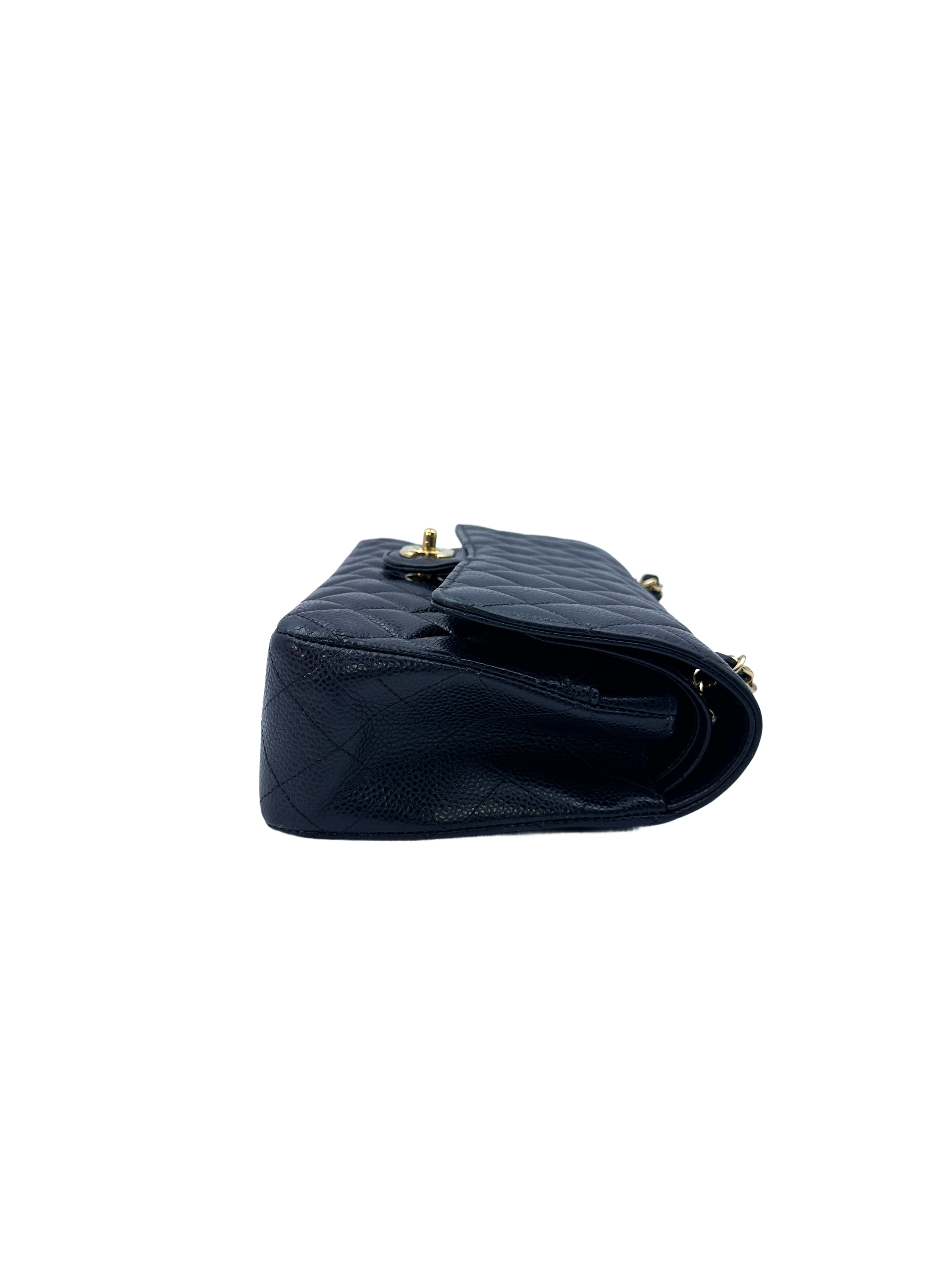 Chanel Classic Flap Black Quilted Calfskin Chain Bag With Gold Hardware(28***31) G083