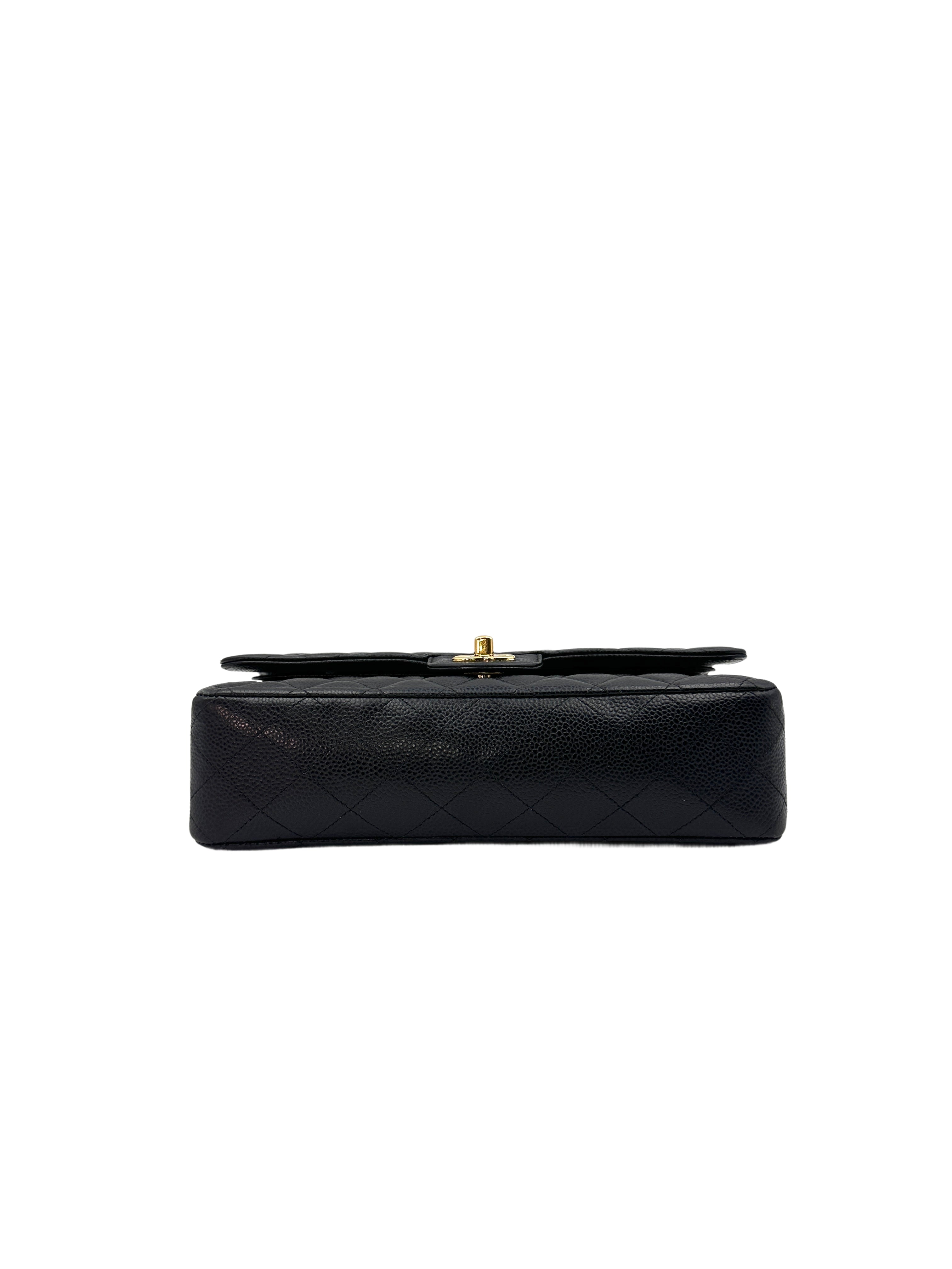 Chanel Classic Flap Black Quilted Calfskin Chain Bag With Gold Hardware(28***31) G083