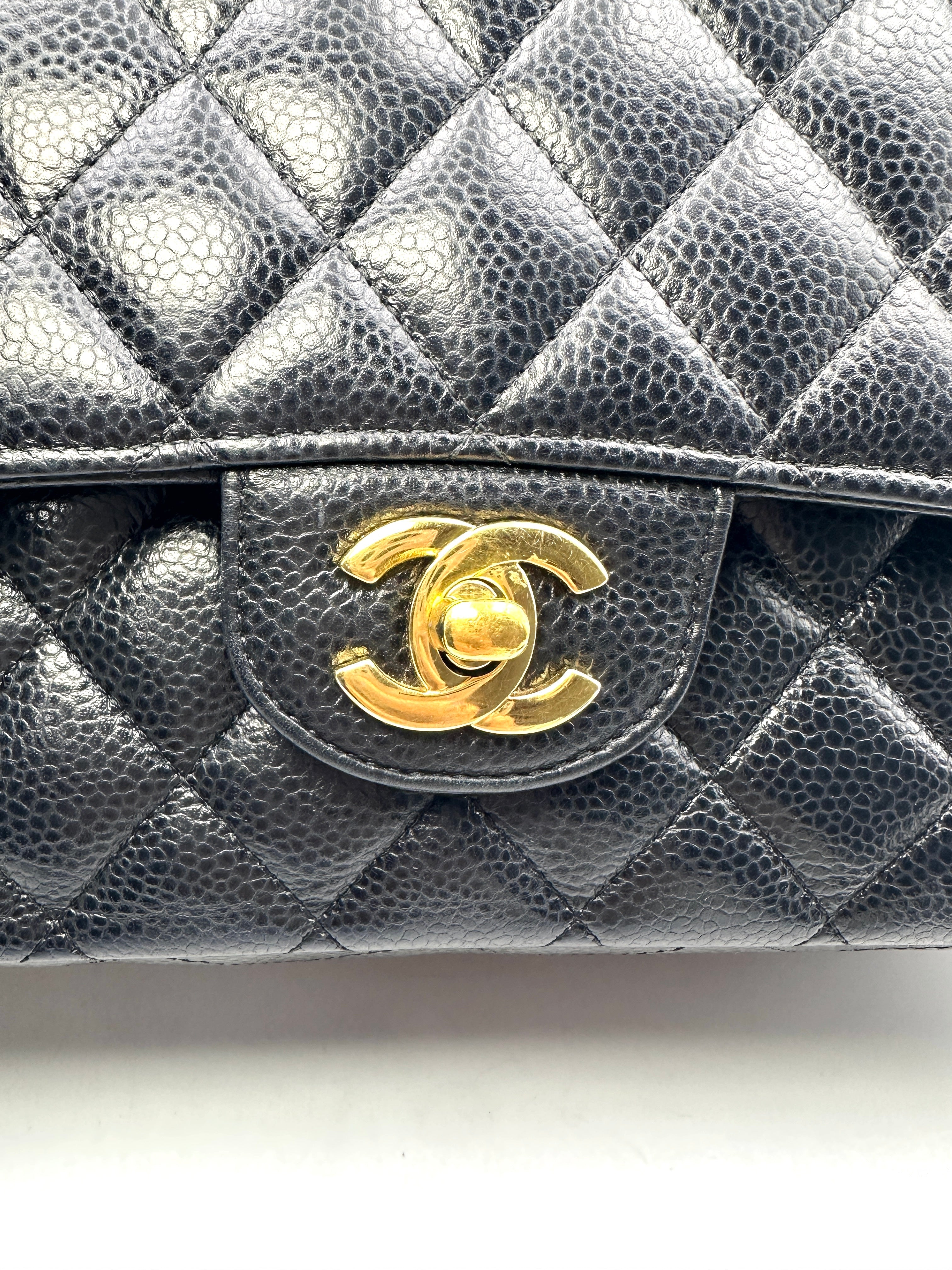 Chanel Classic Flap Black Quilted Calfskin Chain Bag With Gold Hardware(28***31) G083